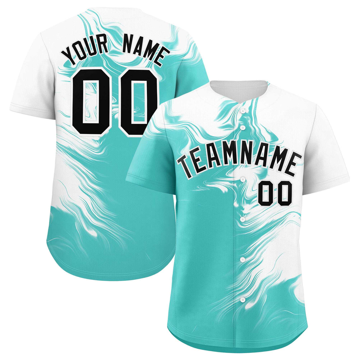 Custom White Bright Green Personalized Ink Pattern Authentic Baseball Jersey| KXKSHOP