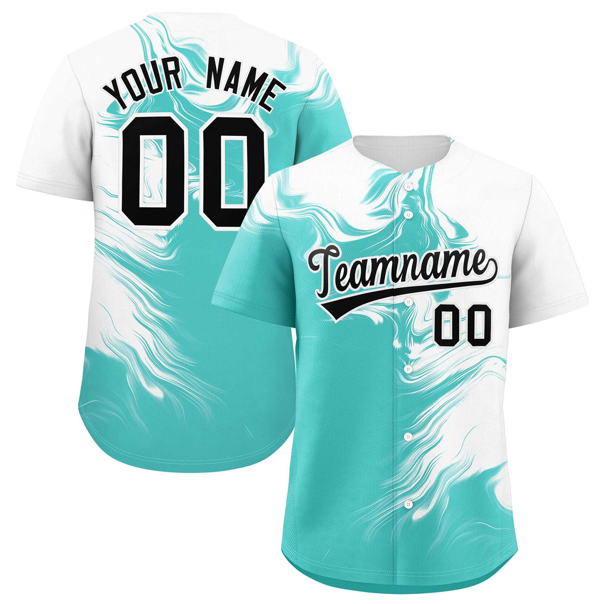 Custom White Bright Green Personalized Ink Pattern Authentic Baseball Jersey| KXKSHOP