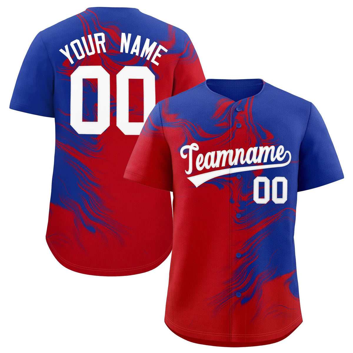 Custom Royal Red Personalized Ink Pattern Authentic Baseball Jersey| KXKSHOP