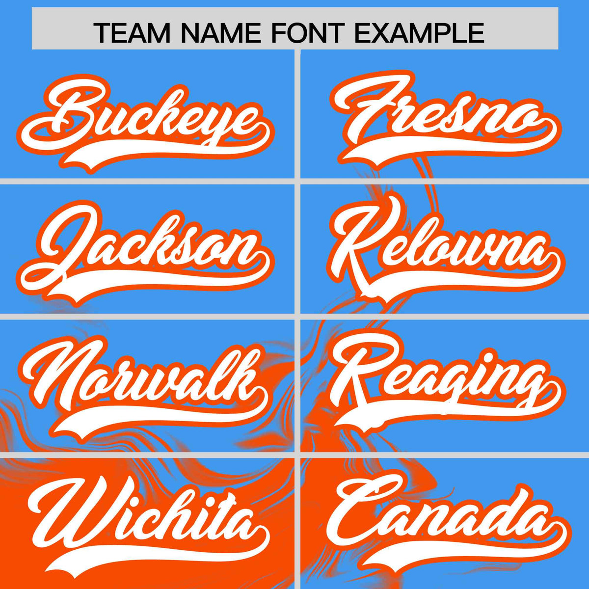 Custom Powder Blue Orange Personalized Ink Pattern Authentic Baseball Jersey| KXKSHOP