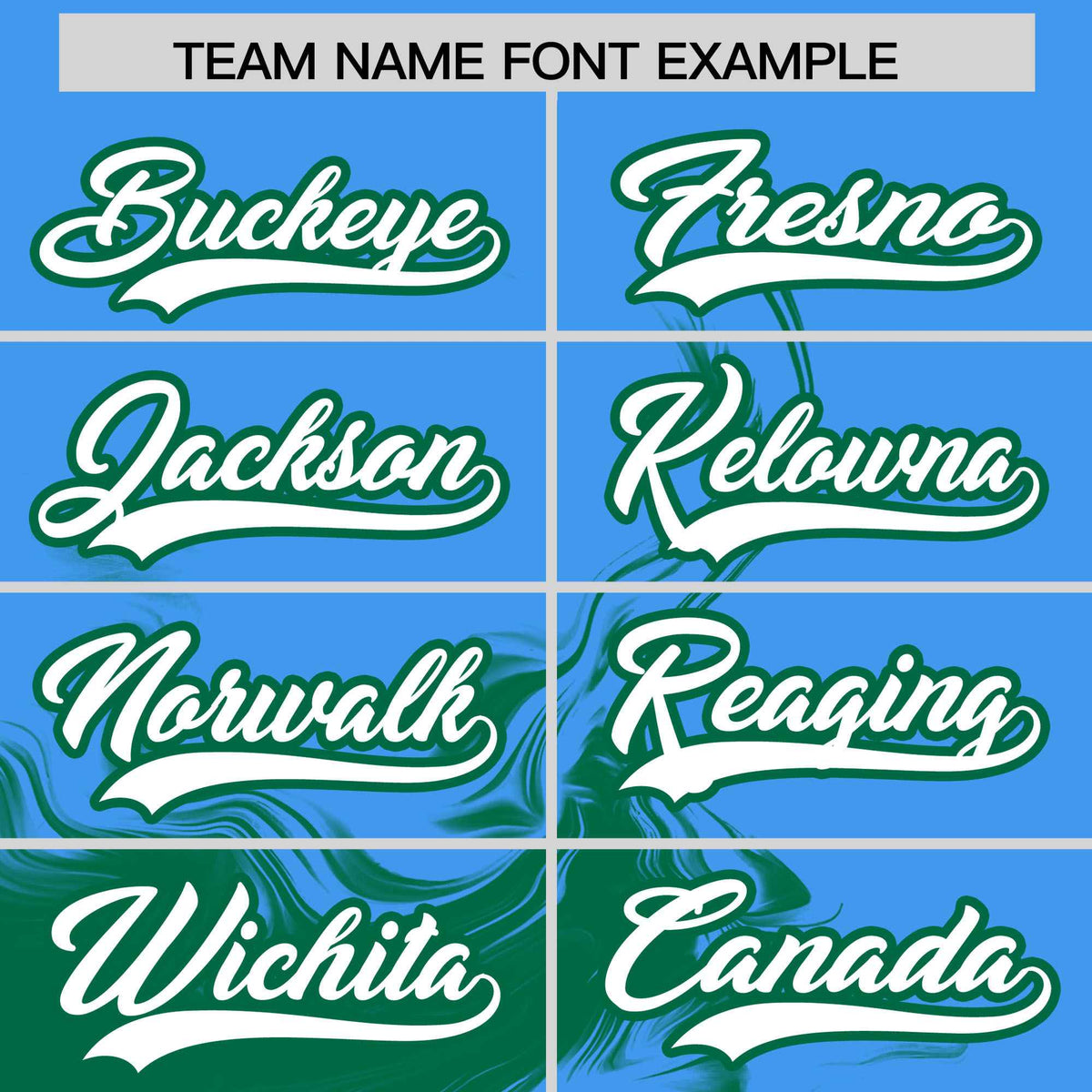 Custom Powder Blue Kelly Green Personalized Ink Pattern Authentic Baseball Jersey| KXKSHOP