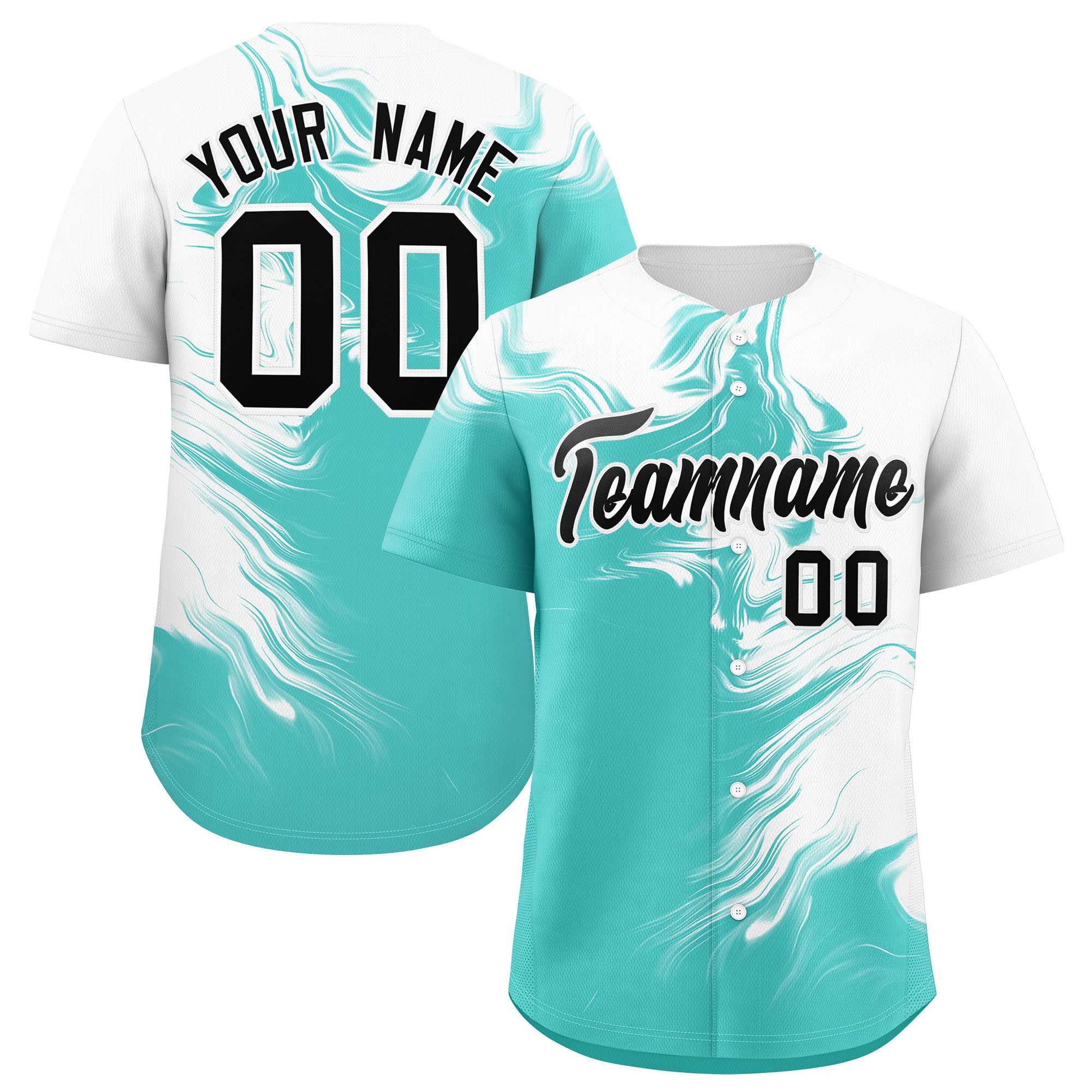 Custom White Bright Green Personalized Ink Pattern Authentic Baseball Jersey| KXKSHOP