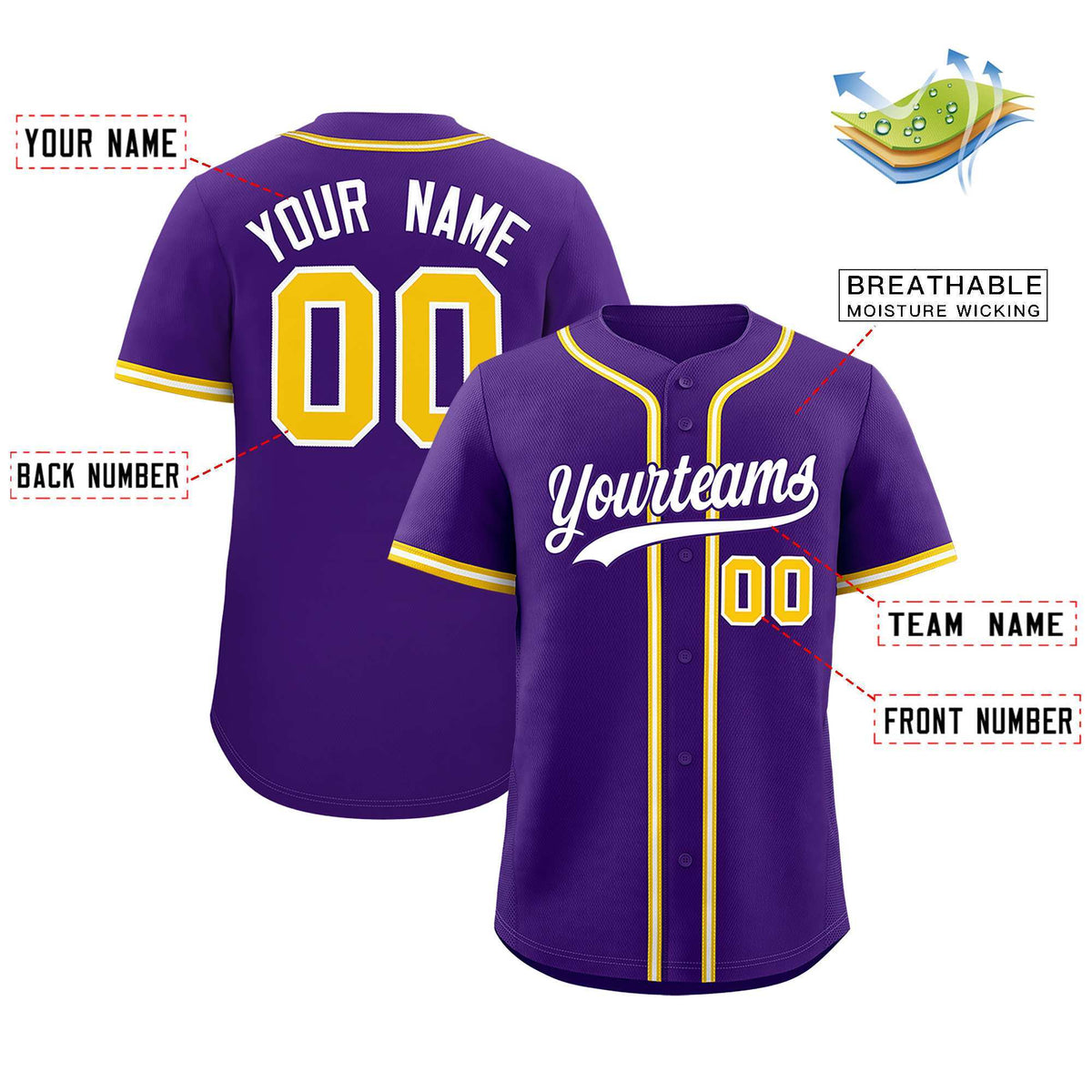Custom Purple Classic Style Authentic Baseball Jersey| KXKSHOP