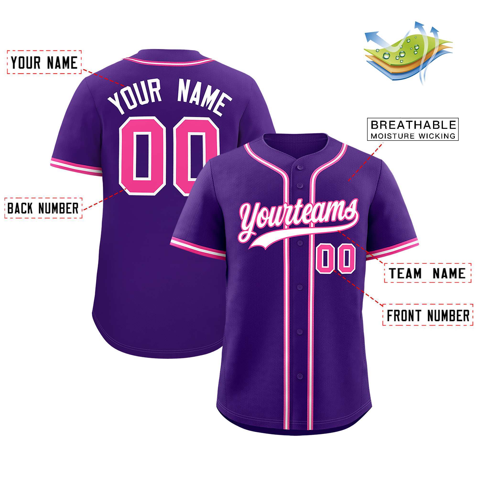 Custom Purple Classic Style Authentic Baseball Jersey| KXKSHOP