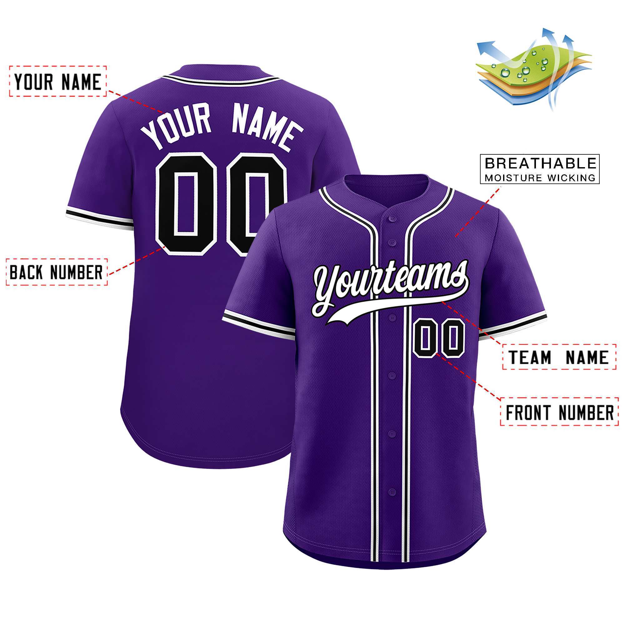 Custom Purple Classic Style Authentic Baseball Jersey| KXKSHOP
