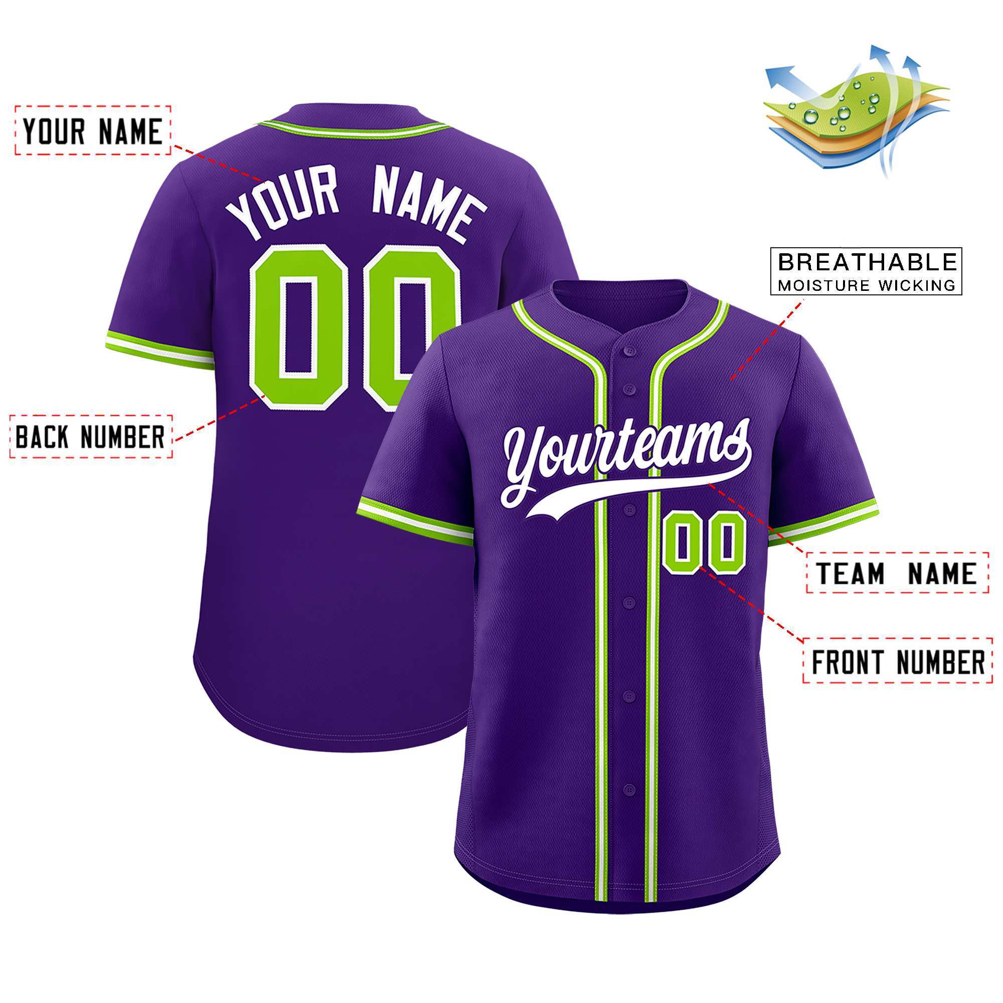 Custom Purple Classic Style Authentic Baseball Jersey| KXKSHOP