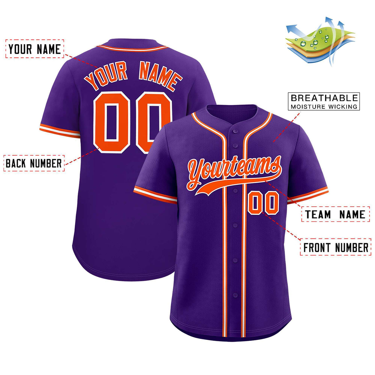 Custom Purple Classic Style Authentic Baseball Jersey| KXKSHOP