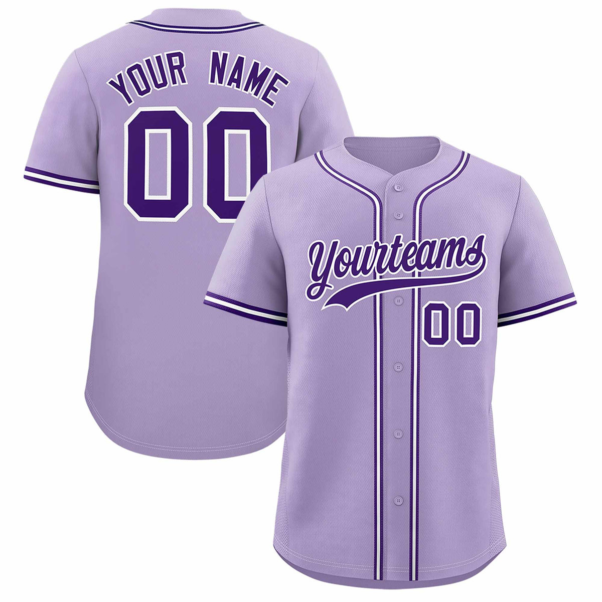 Custom Light Purple Classic Style Authentic Baseball Jersey| KXKSHOP