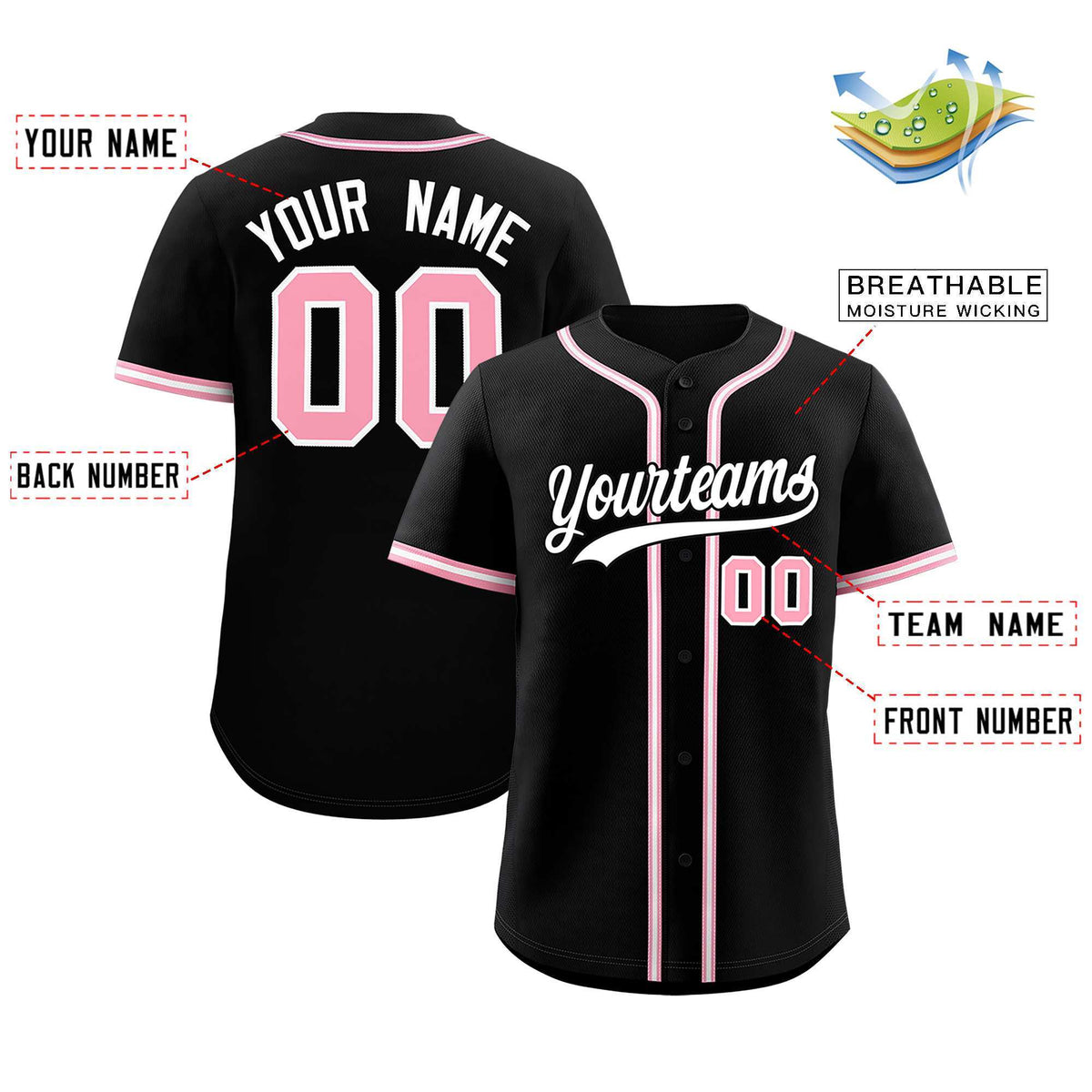 Custom Black Classic Style Authentic Baseball Jersey| KXKSHOP