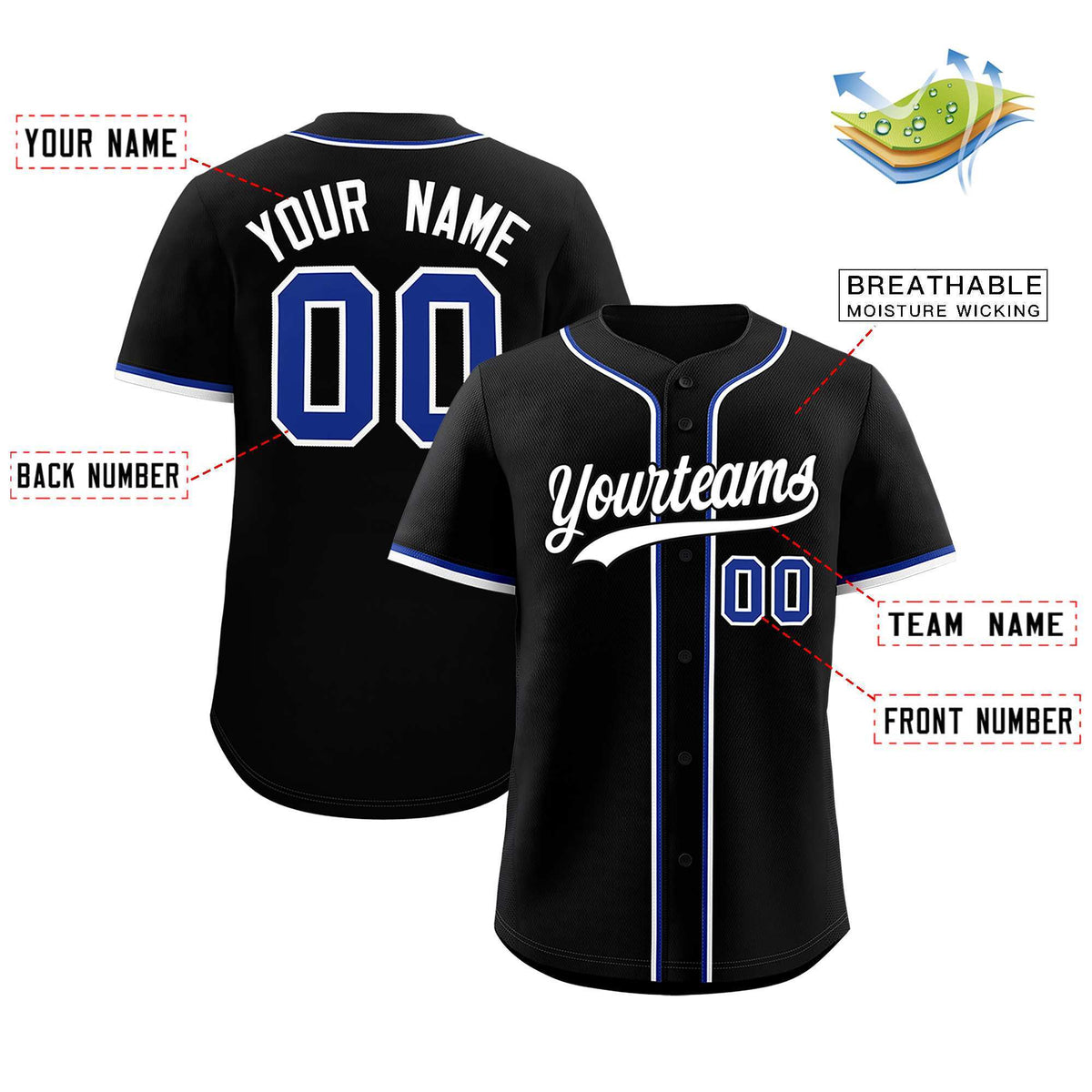 Custom Black Classic Style Authentic Baseball Jersey| KXKSHOP