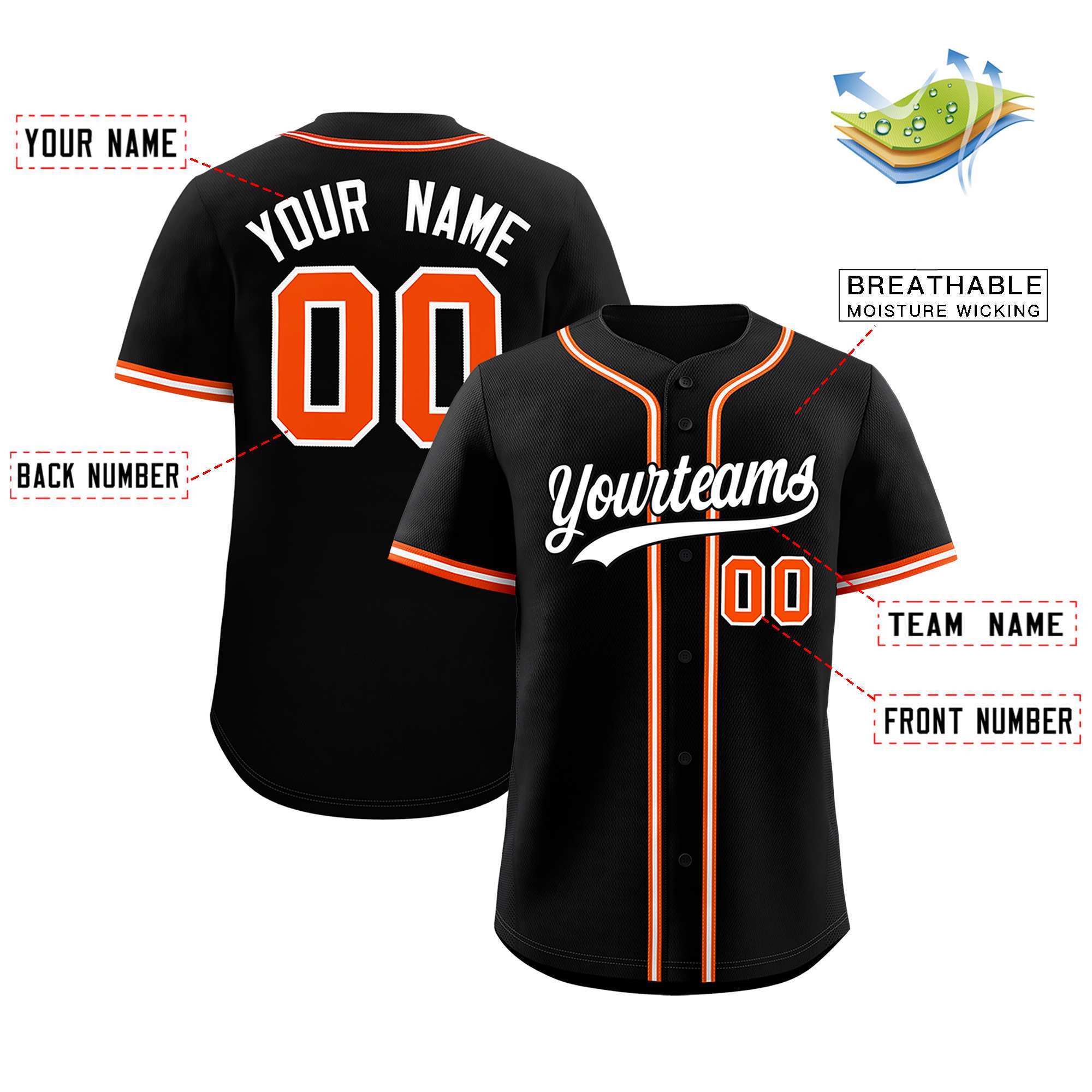 Custom Black Classic Style Authentic Baseball Jersey| KXKSHOP