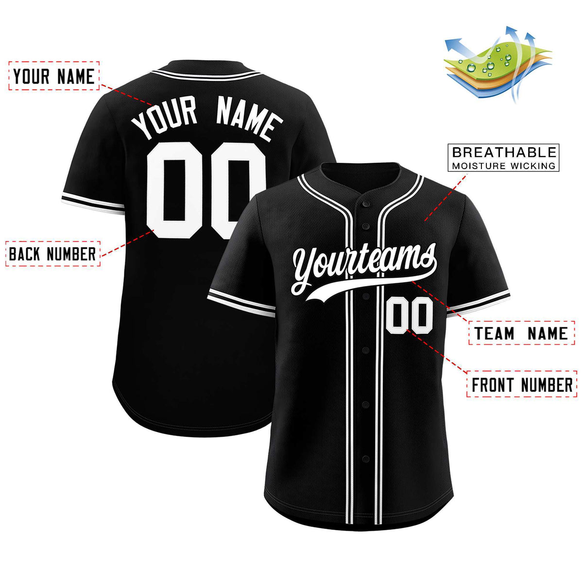 Custom Black Classic Style Authentic Baseball Jersey| KXKSHOP