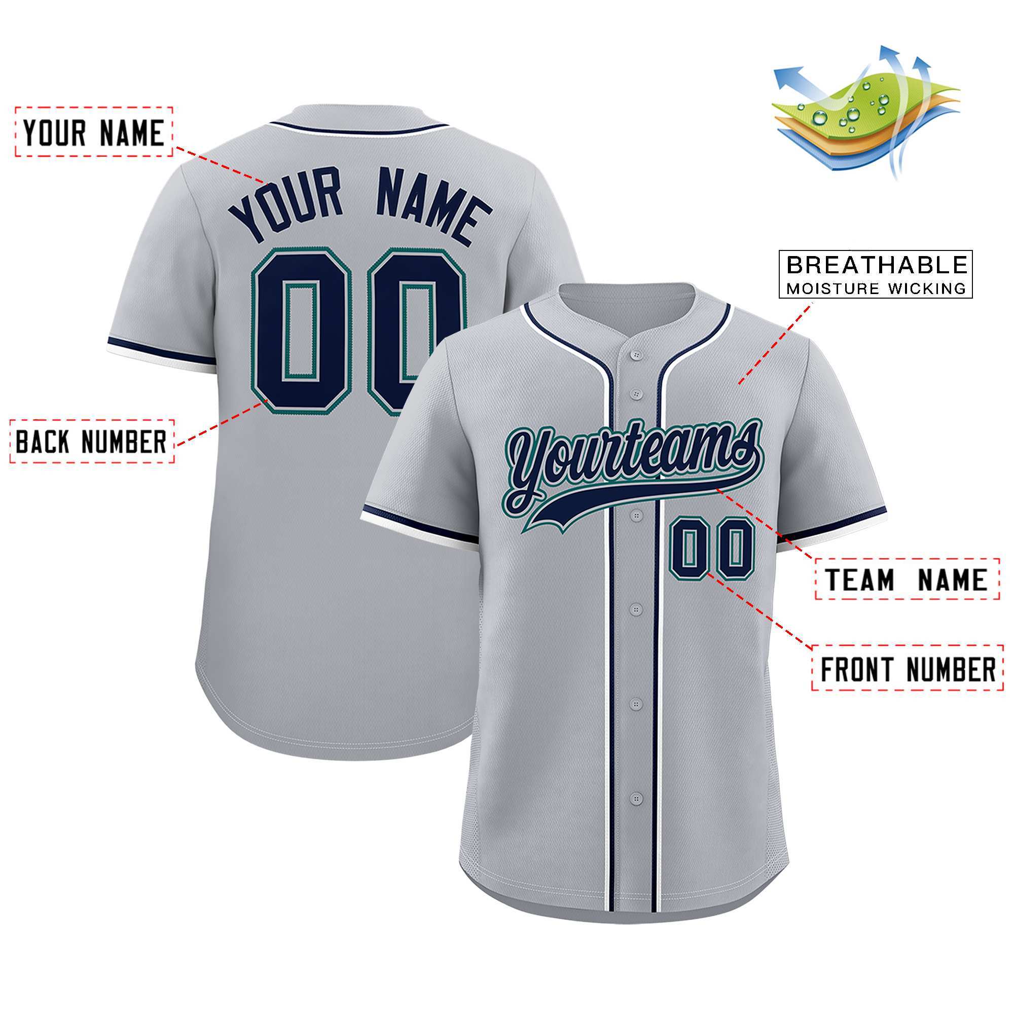 Custom Gray Classic Style Authentic Baseball Jersey| KXKSHOP