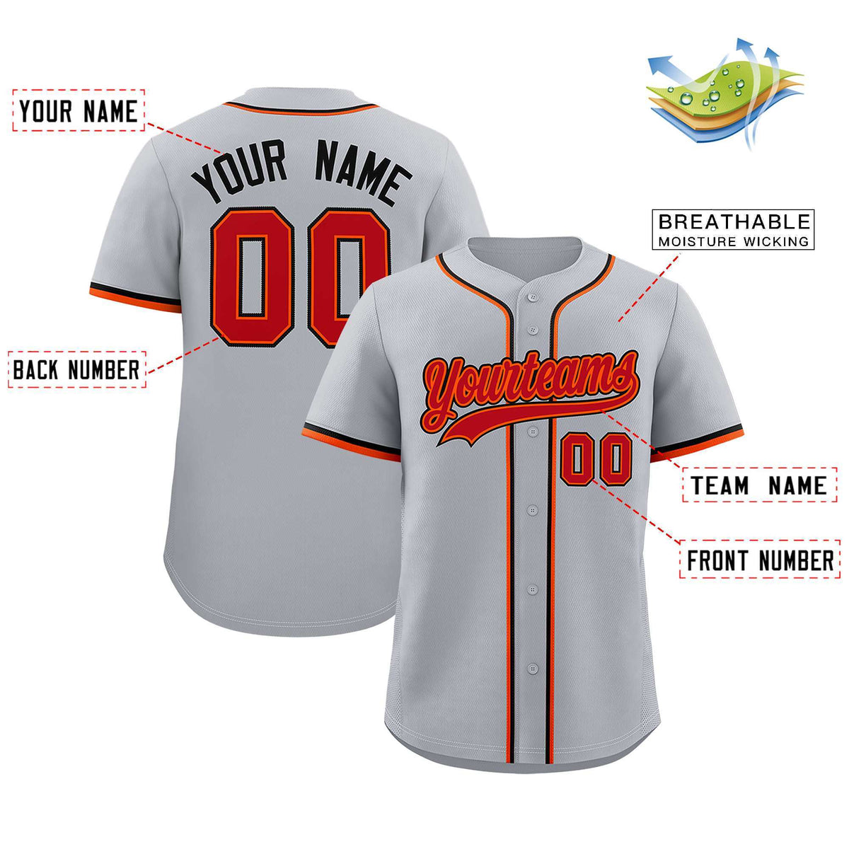 Custom Gray Classic Style Authentic Baseball Jersey| KXKSHOP