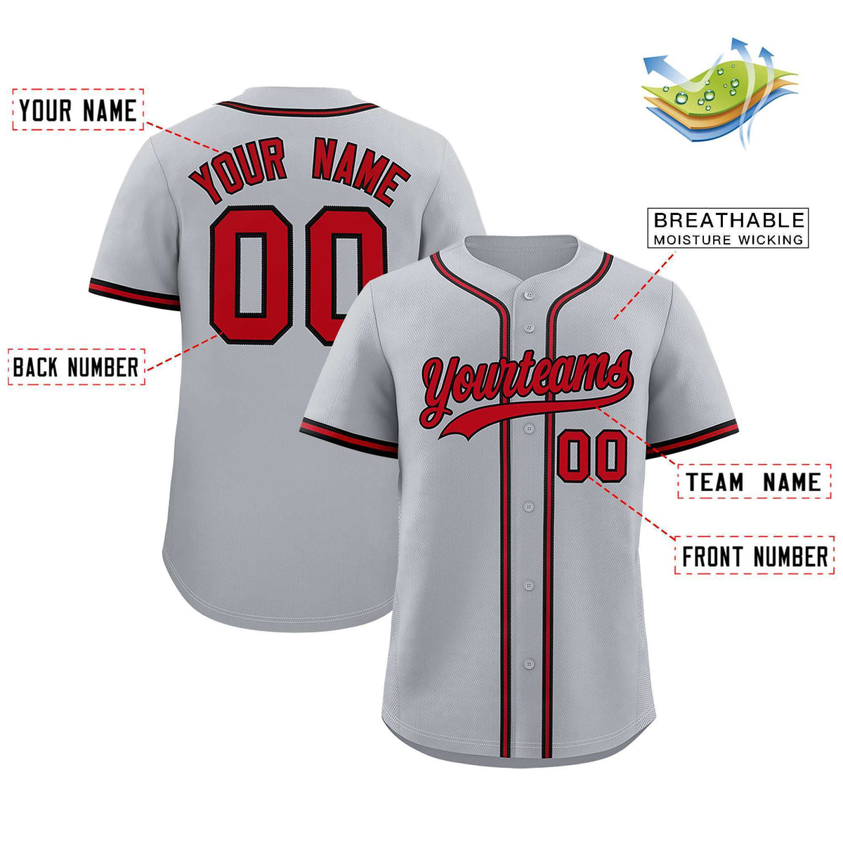 Custom Gray Classic Style Authentic Baseball Jersey| KXKSHOP