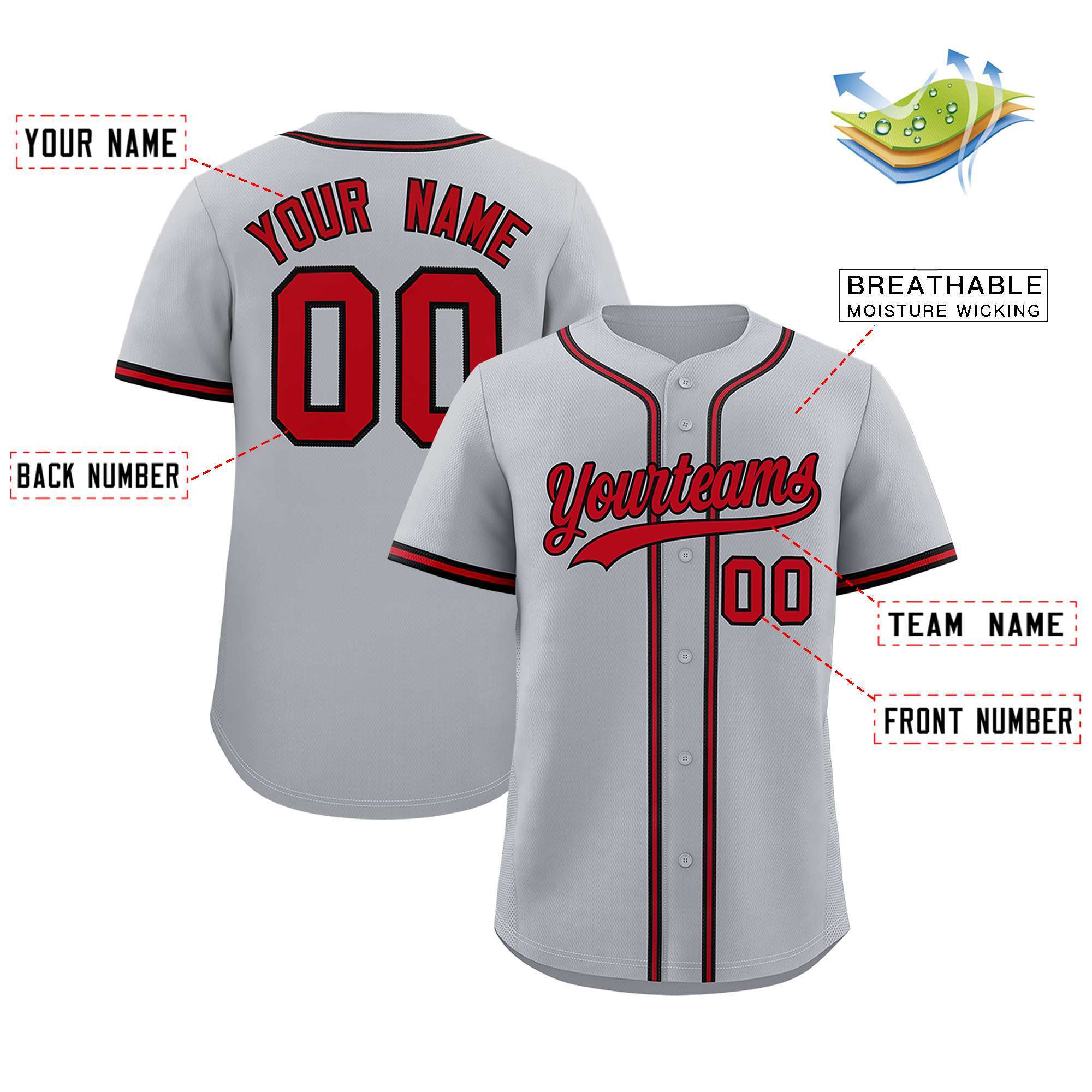 Custom Gray Classic Style Authentic Baseball Jersey| KXKSHOP