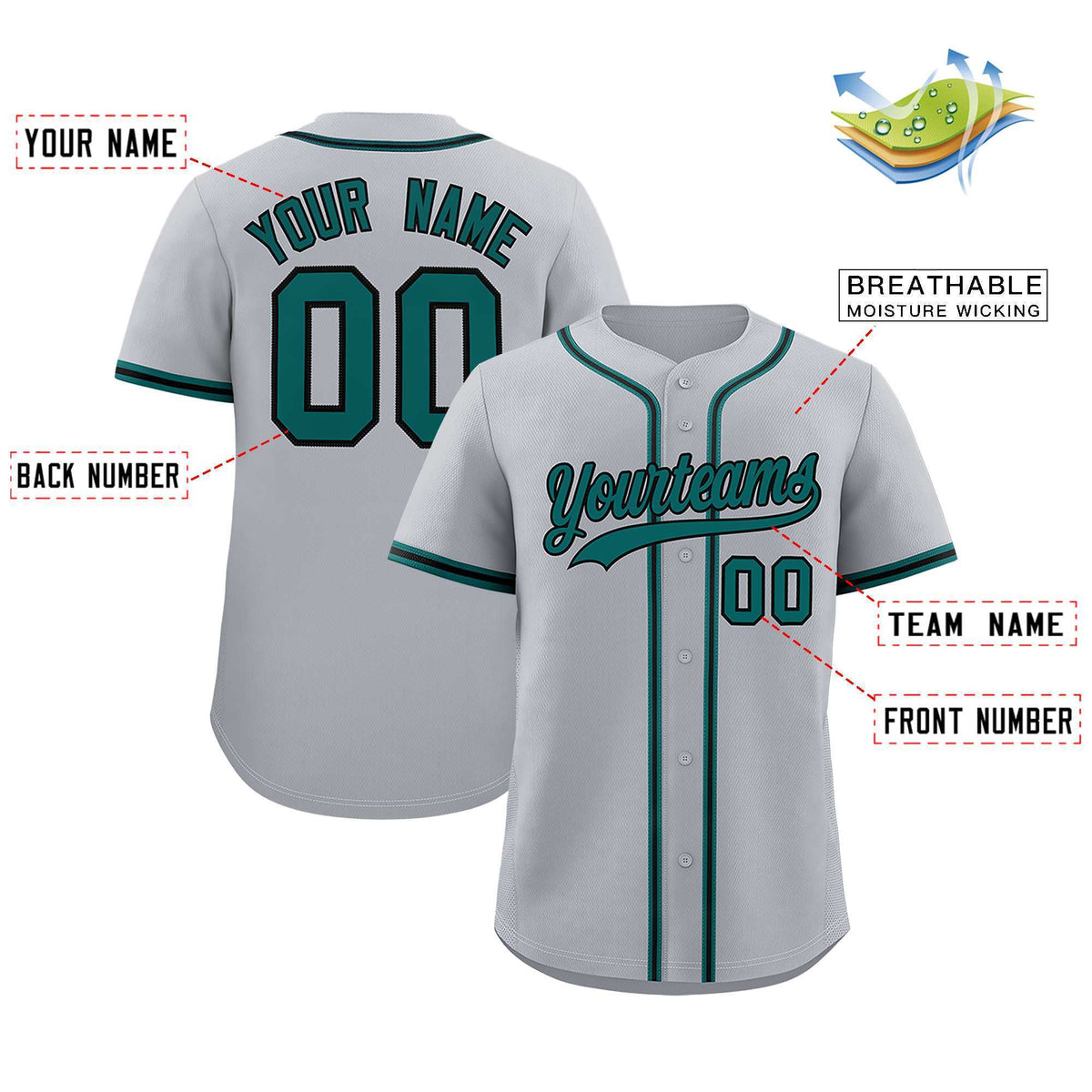 Custom Gray Classic Style Authentic Baseball Jersey| KXKSHOP