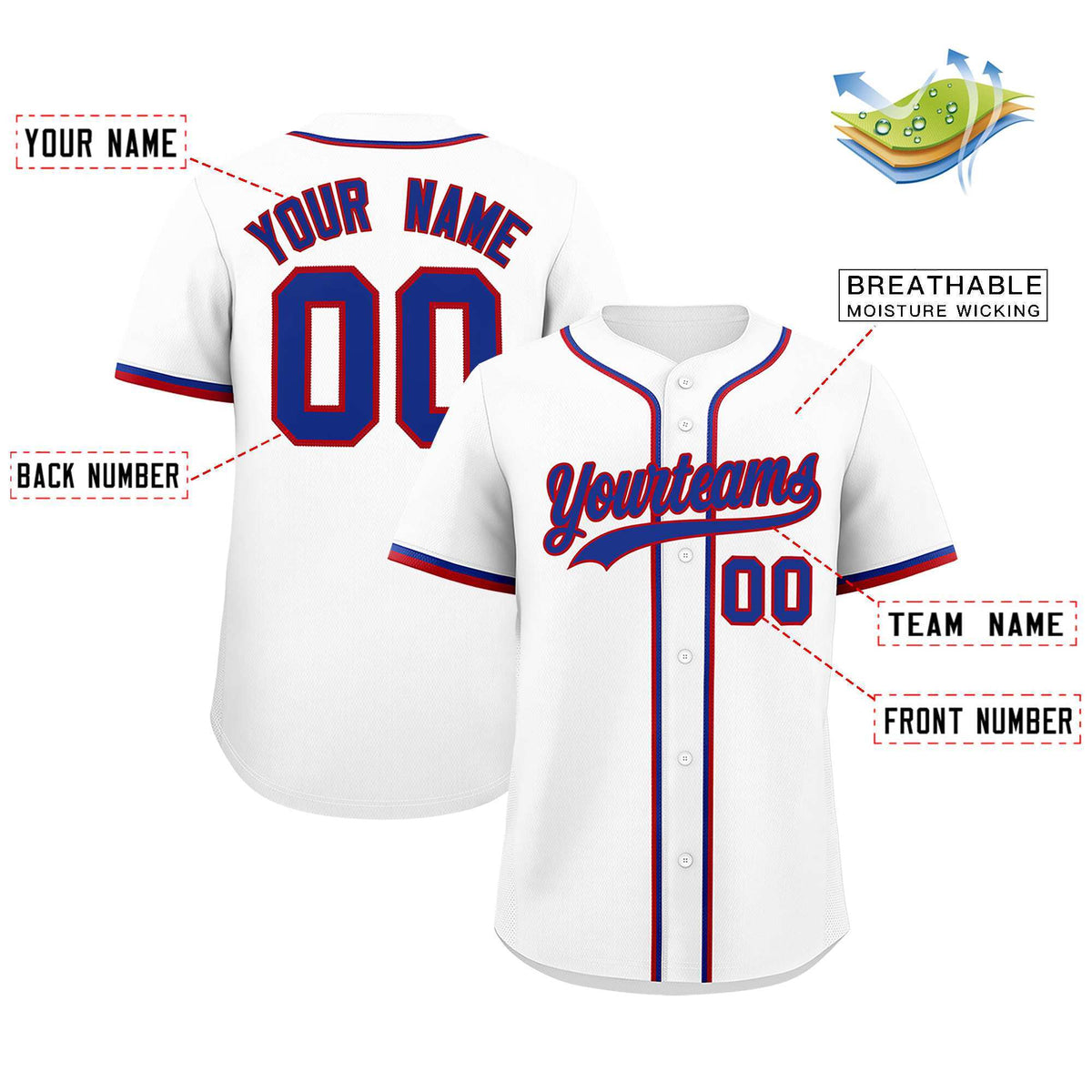 Custom White Classic Style Authentic Baseball Jersey| KXKSHOP