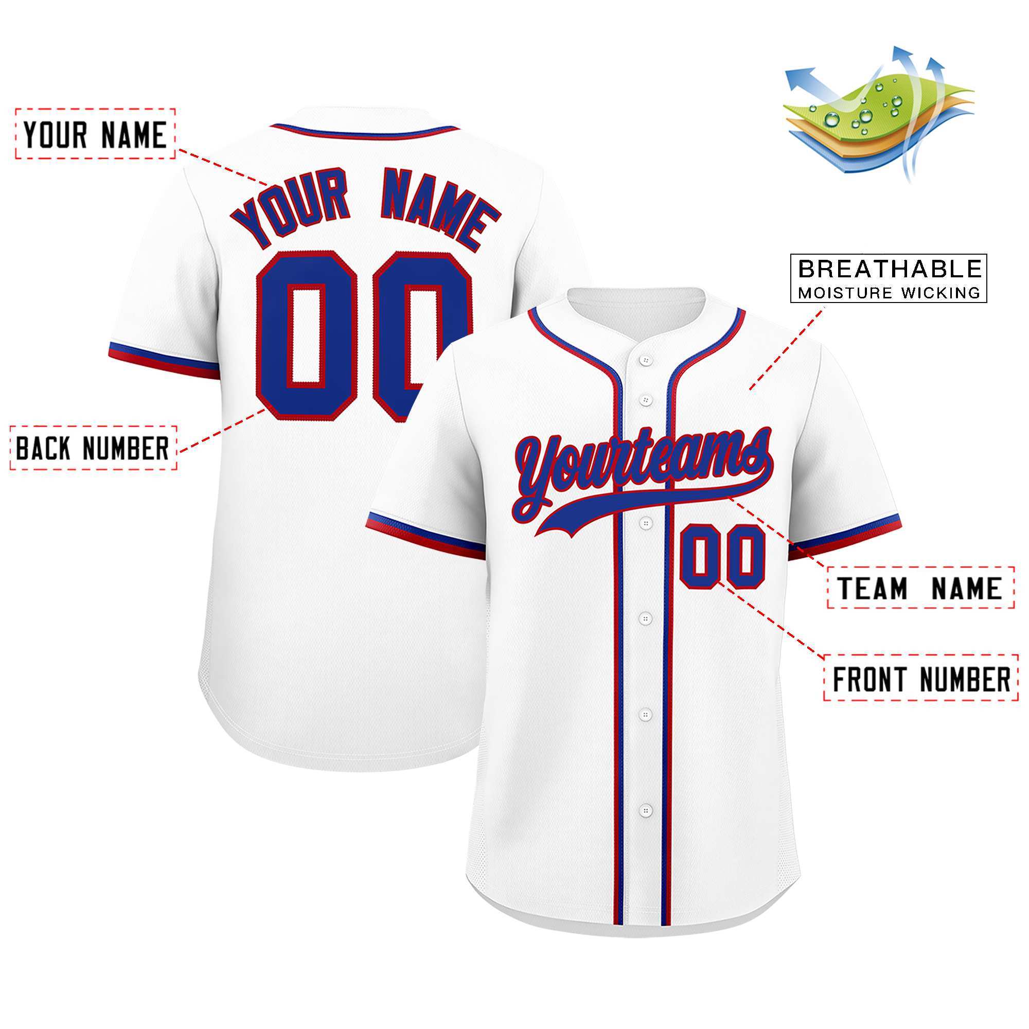 Custom White Classic Style Authentic Baseball Jersey| KXKSHOP