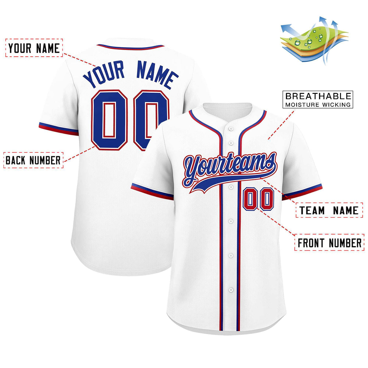 Custom White Classic Style Authentic Baseball Jersey| KXKSHOP