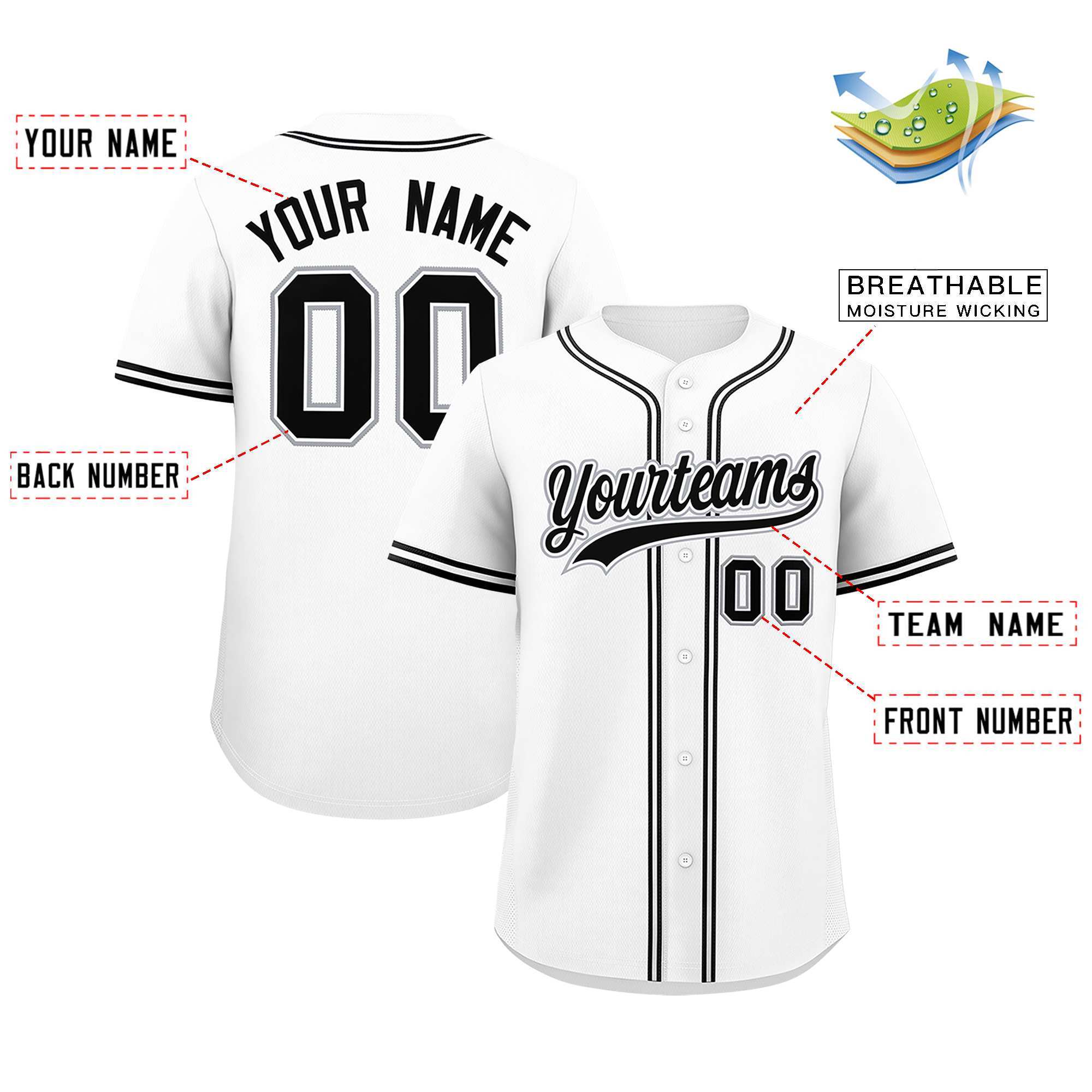 Custom White Classic Style Authentic Baseball Jersey| KXKSHOP