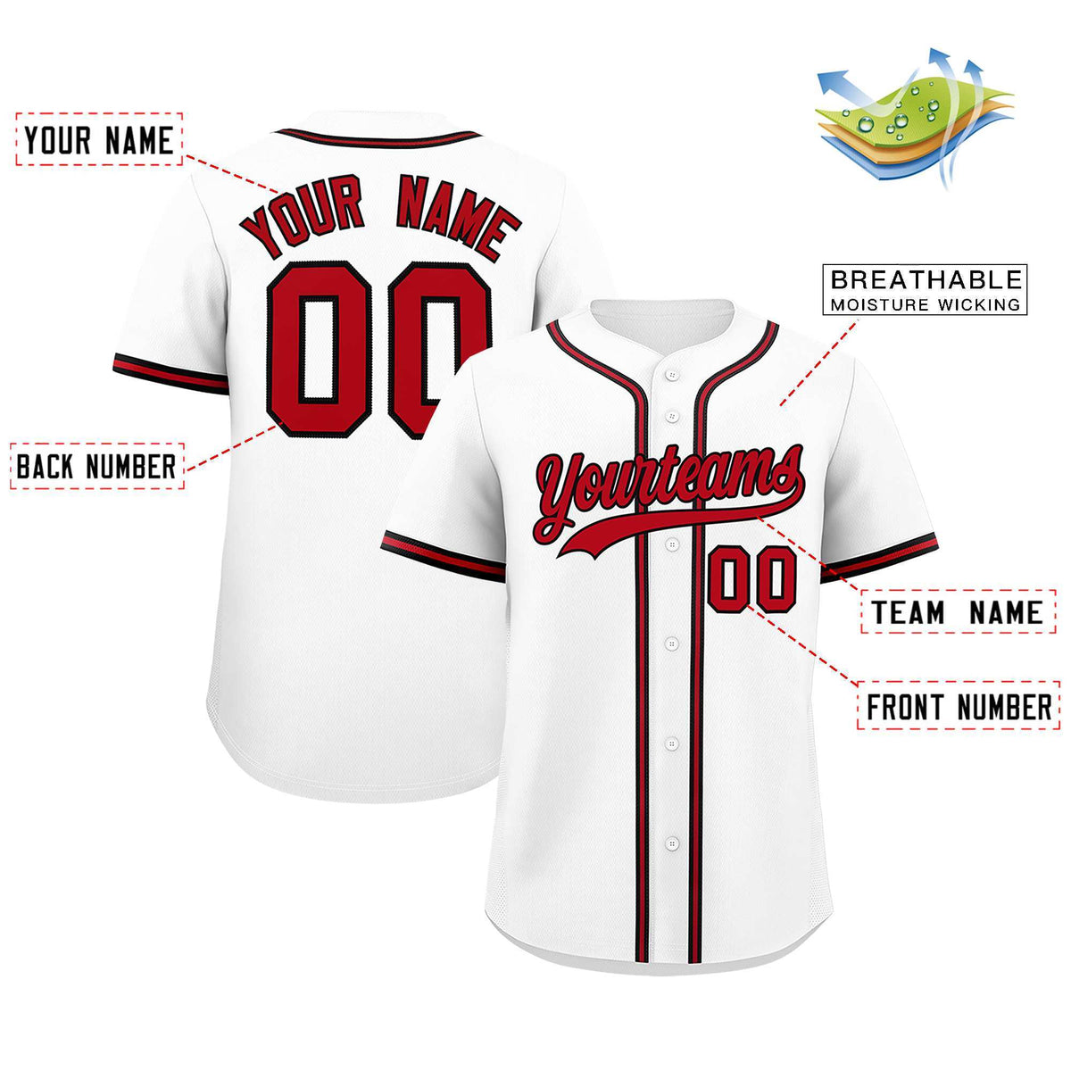 Custom White Classic Style Authentic Baseball Jersey| KXKSHOP