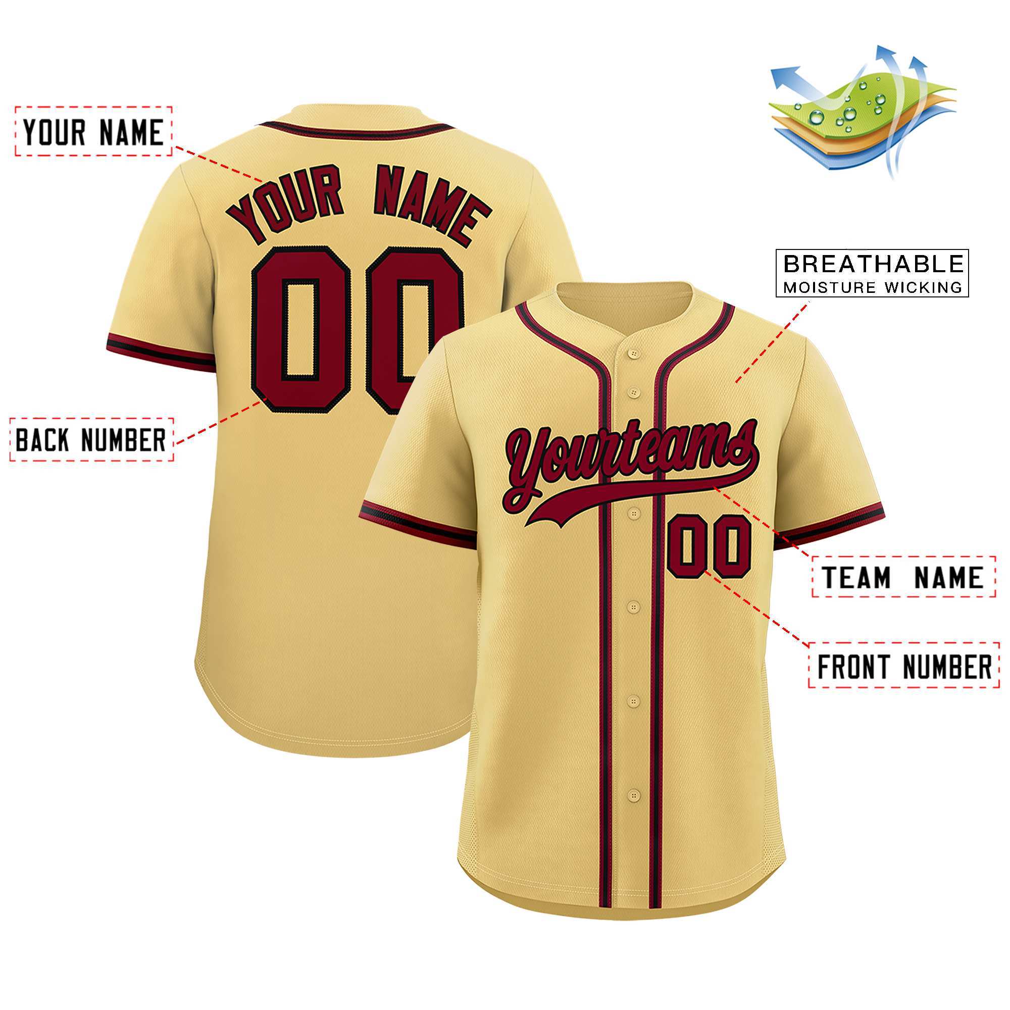 Custom Cream Classic Style Authentic Baseball Jersey| KXKSHOP
