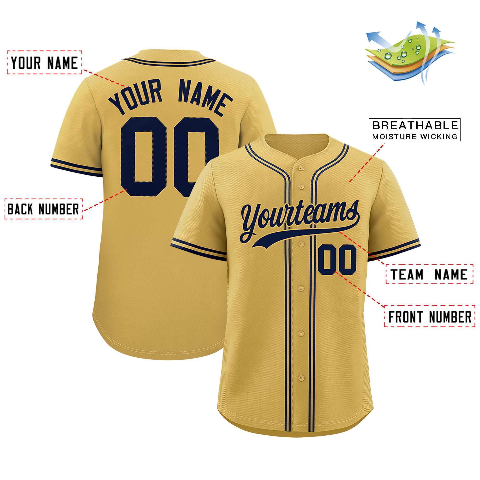 Custom Cream Classic Style Authentic Baseball Jersey| KXKSHOP