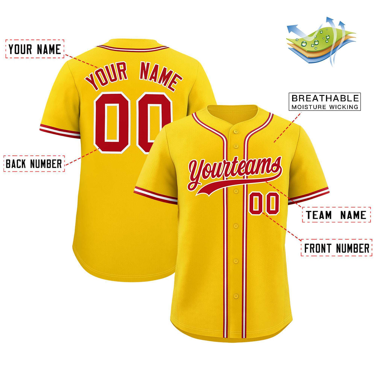 Custom Gold Classic Style Authentic Baseball Jersey| KXKSHOP