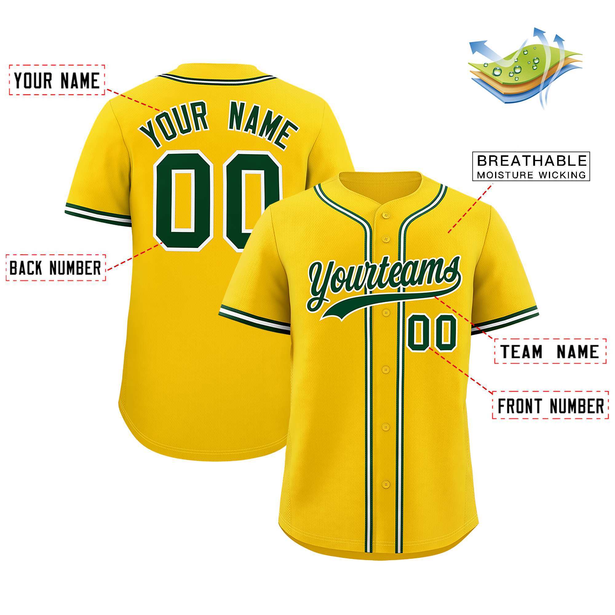 Custom Gold Classic Style Authentic Baseball Jersey| KXKSHOP