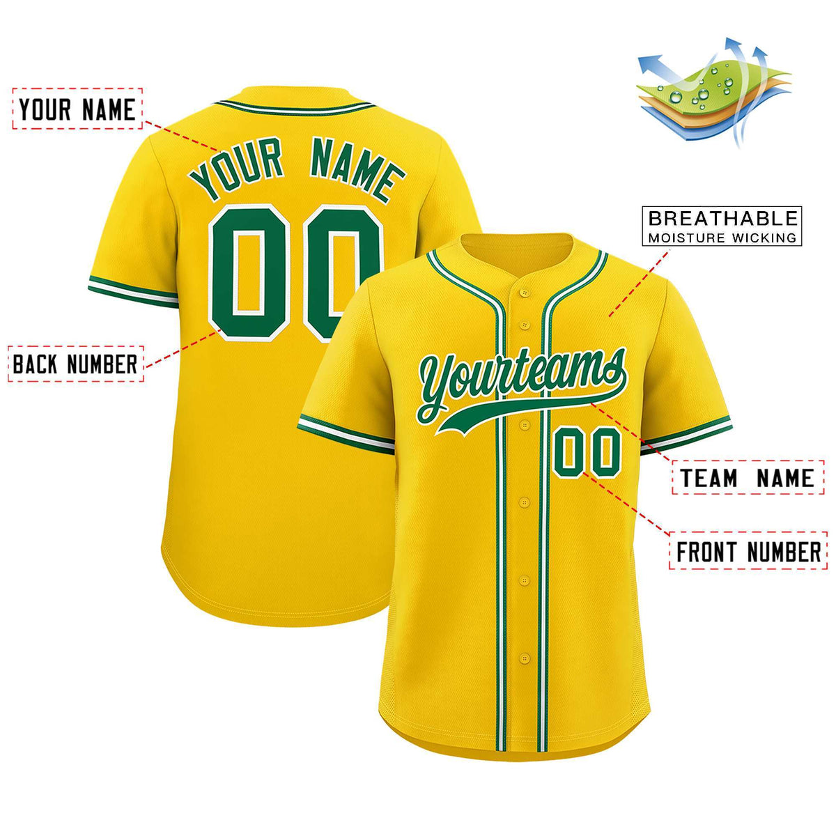 Custom Gold Classic Style Authentic Baseball Jersey| KXKSHOP