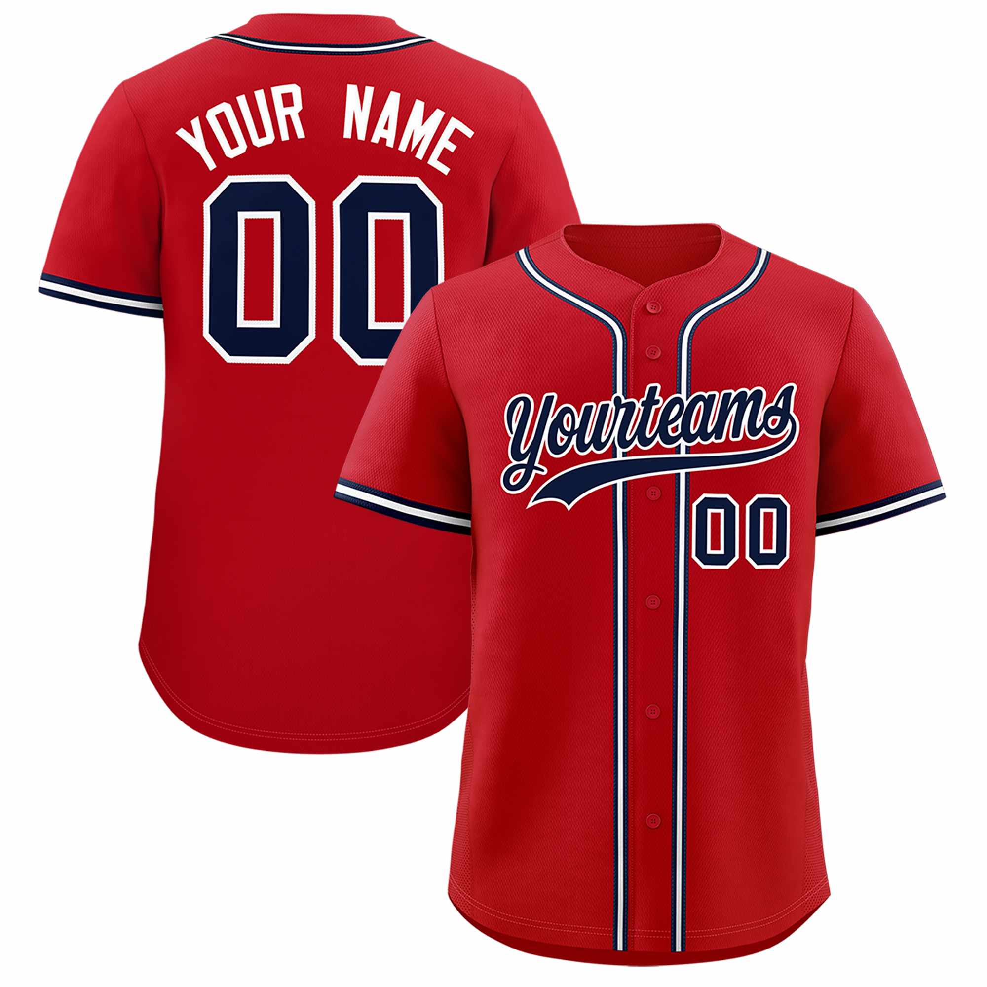 Custom Red Classic Style Authentic Baseball Jersey| KXKSHOP