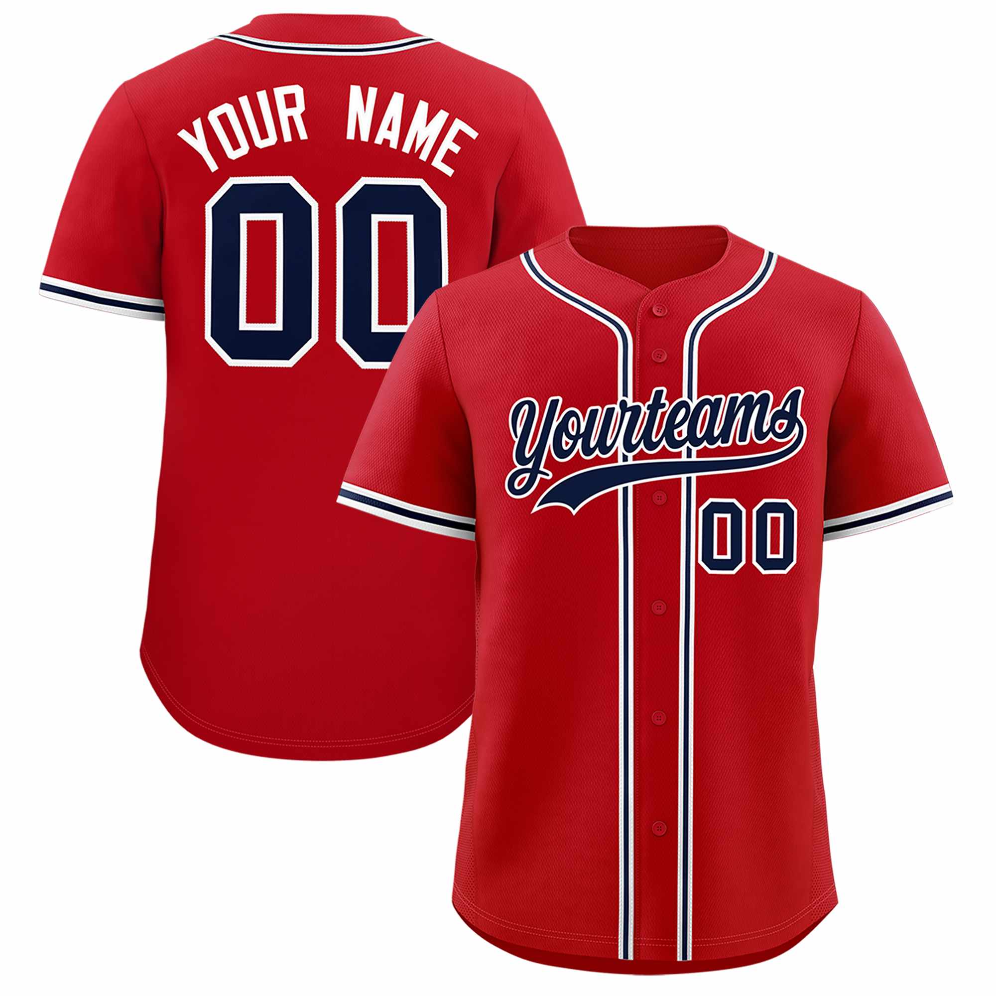 Custom Red Classic Style Authentic Baseball Jersey| KXKSHOP