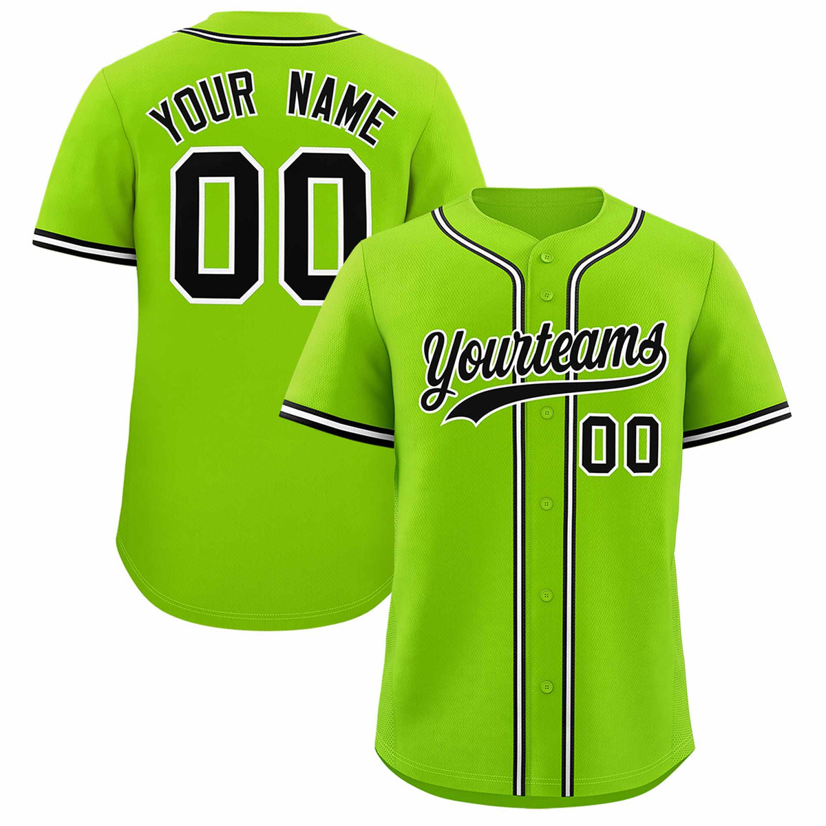 Custom Neon Green Classic Style Authentic Baseball Jersey| KXKSHOP