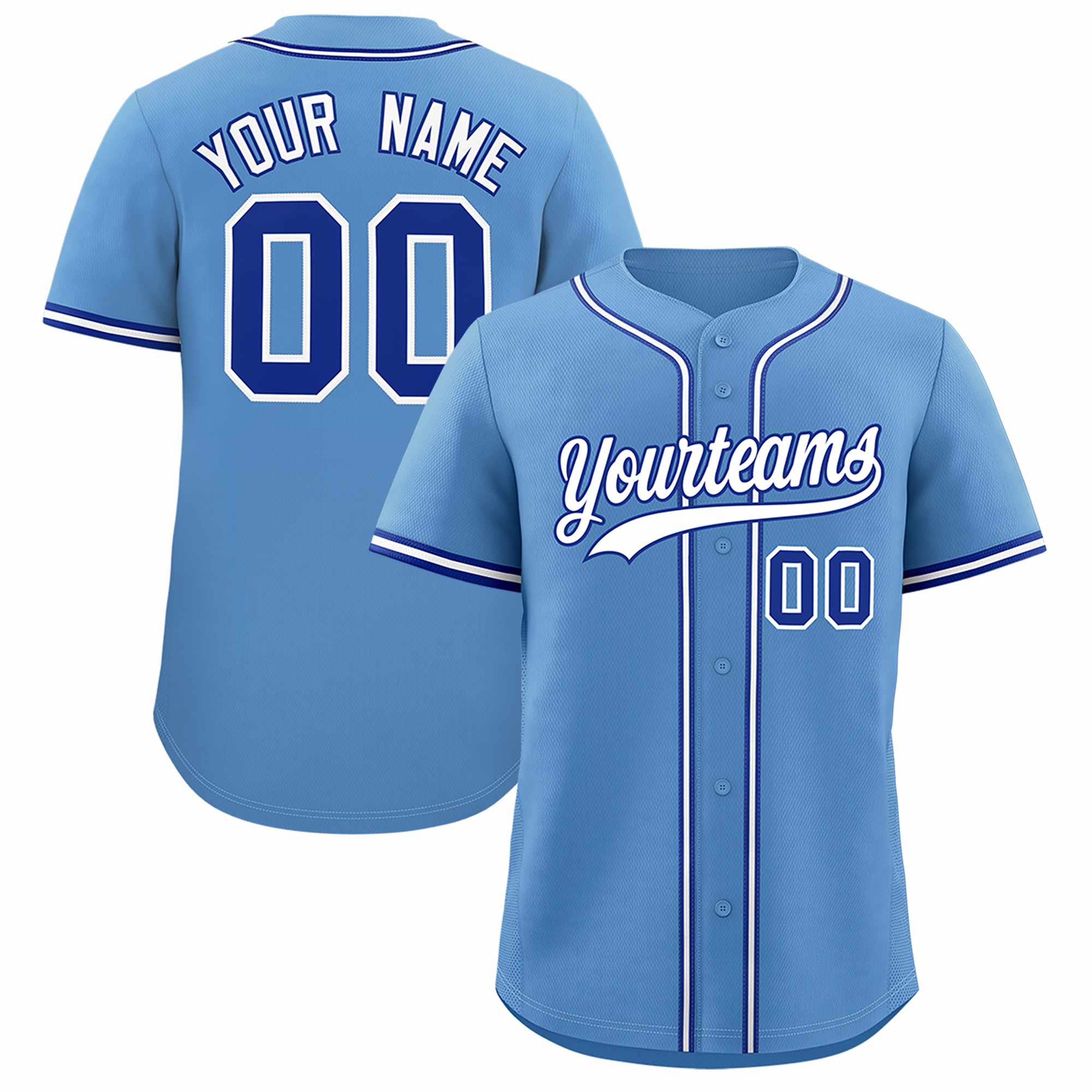Custom Light Blue Classic Style Authentic Baseball Jersey| KXKSHOP