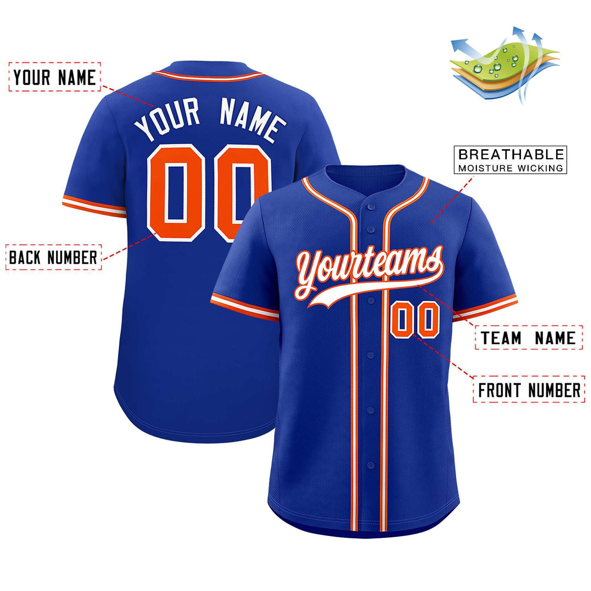 Custom Royal Classic Style Authentic Baseball Jersey| KXKSHOP
