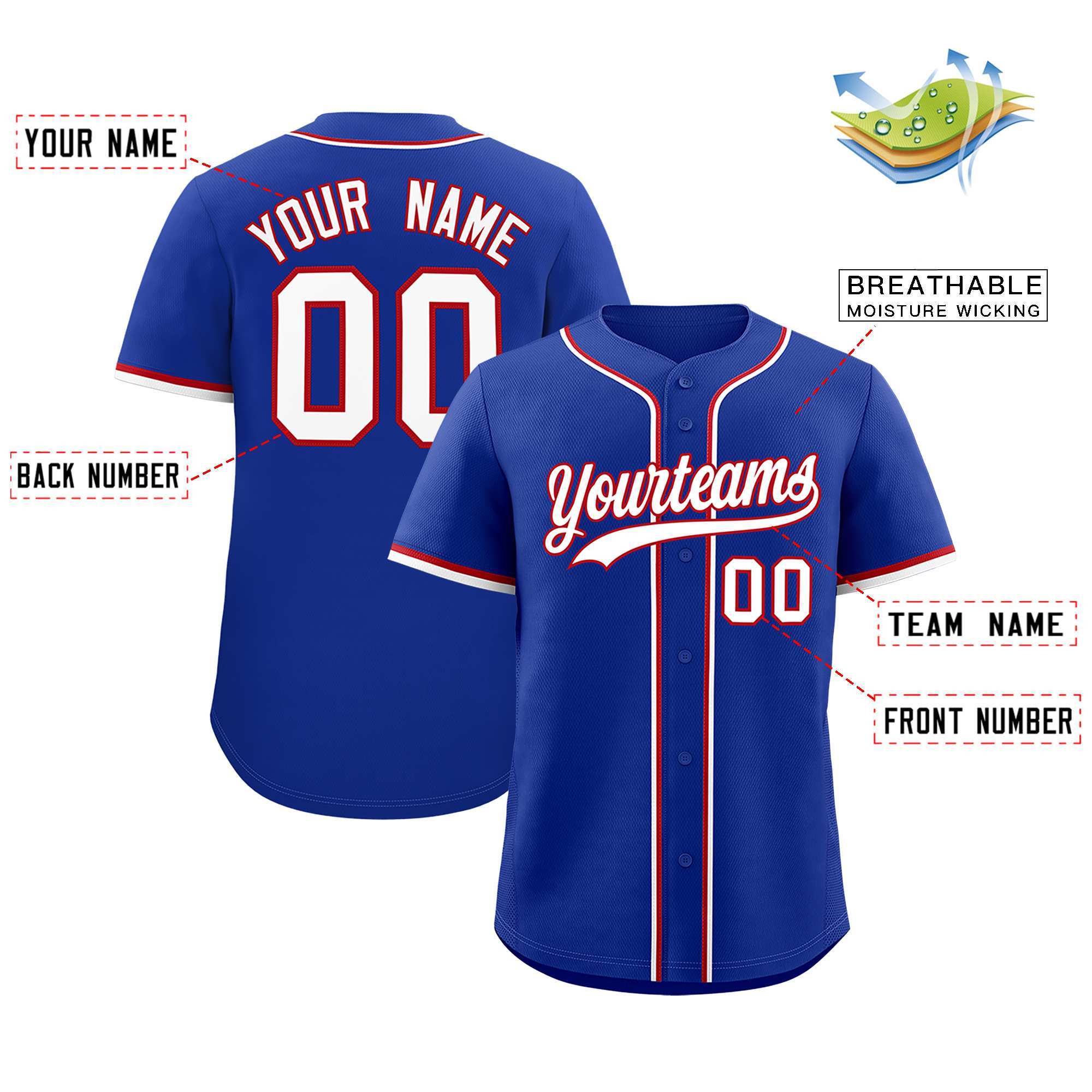 Custom Royal Classic Style Authentic Baseball Jersey| KXKSHOP