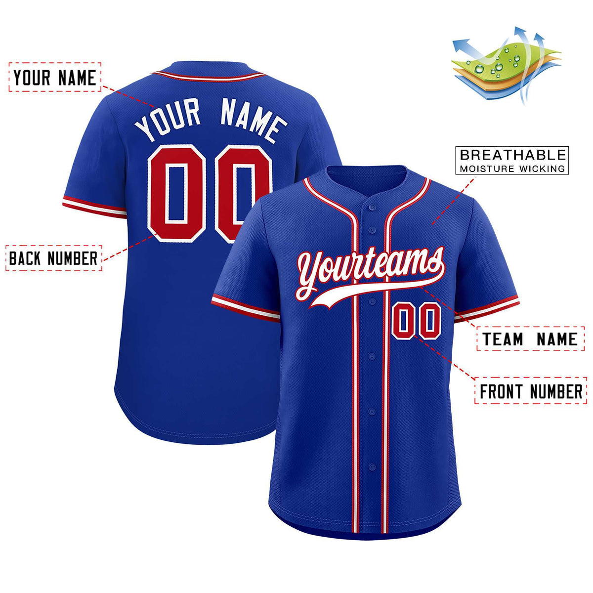Custom Royal Classic Style Authentic Baseball Jersey| KXKSHOP