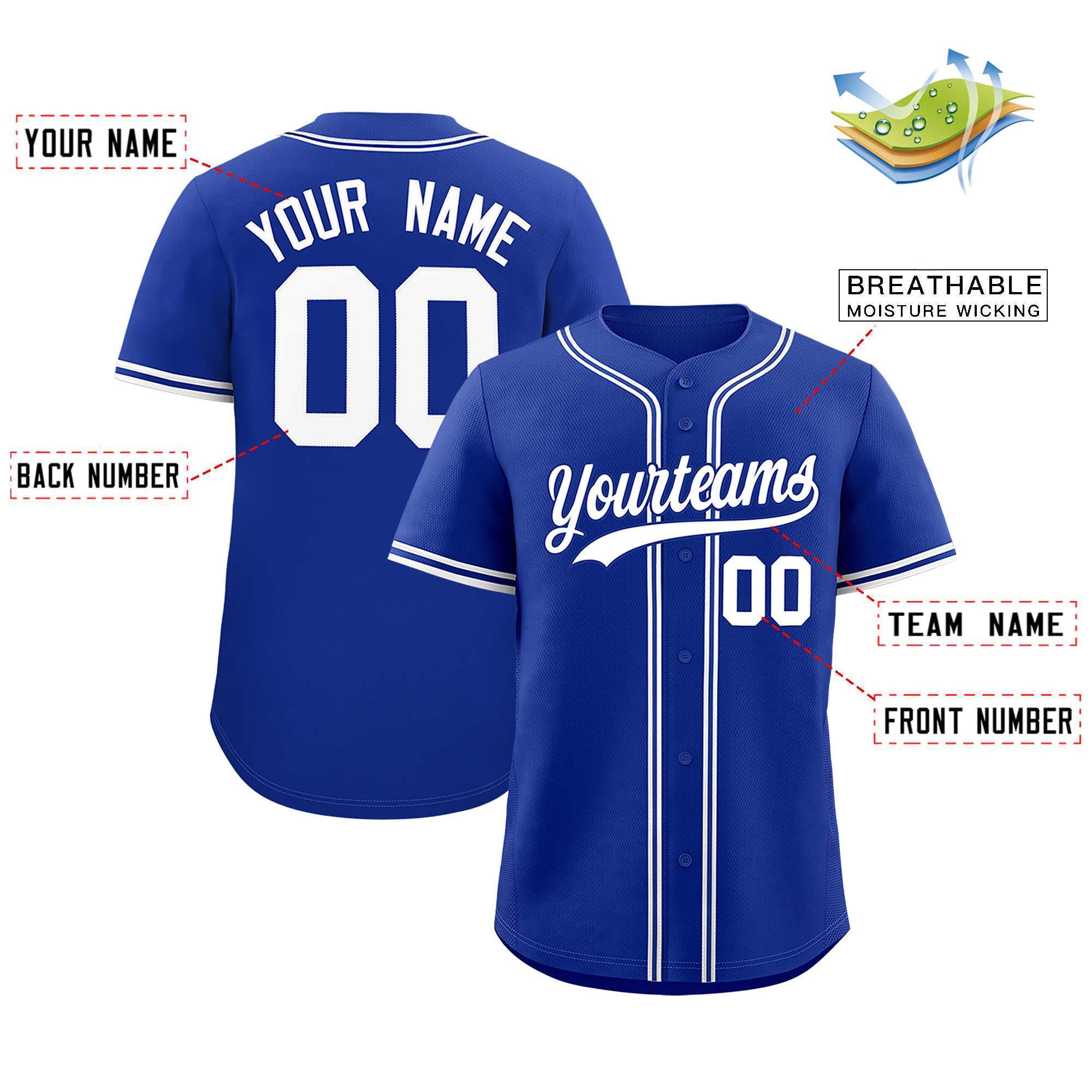 Custom Royal Classic Style Authentic Baseball Jersey| KXKSHOP