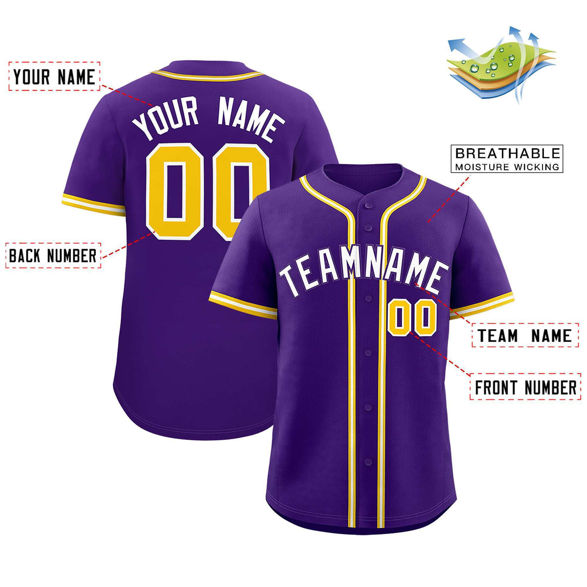 Custom Purple Classic Style Authentic Baseball Jersey| KXKSHOP