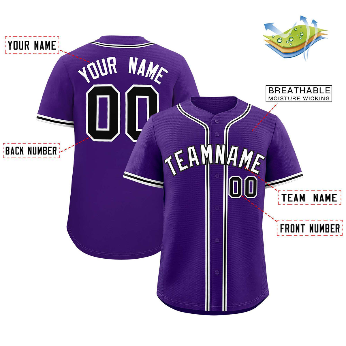 Custom Purple Classic Style Authentic Baseball Jersey| KXKSHOP