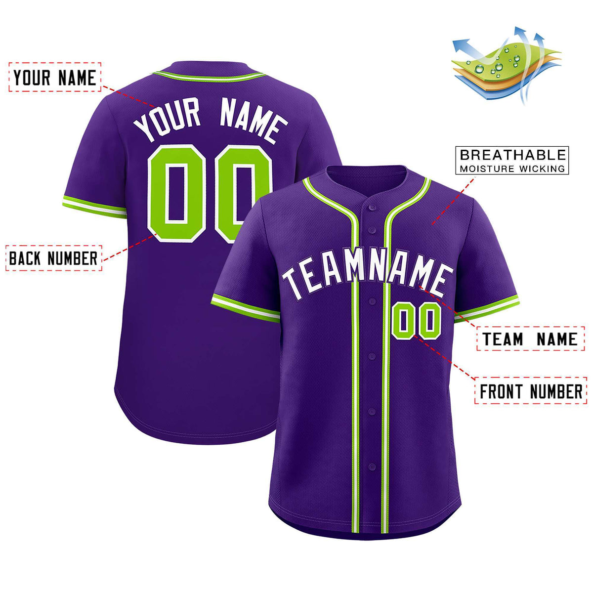 Custom Purple Classic Style Authentic Baseball Jersey| KXKSHOP