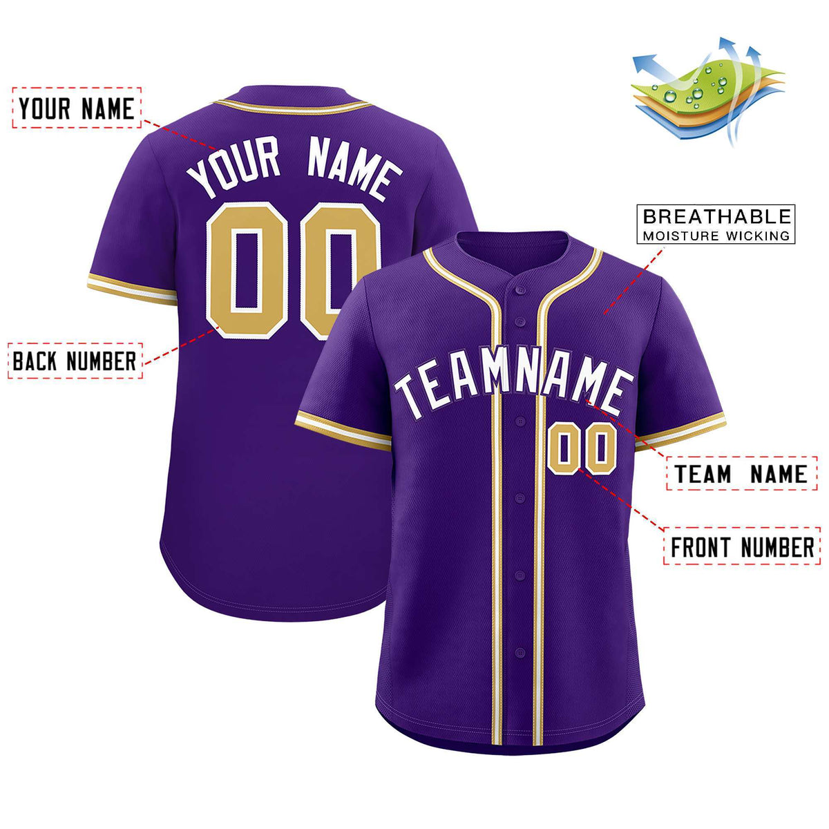 Custom Purple Classic Style Authentic Baseball Jersey| KXKSHOP