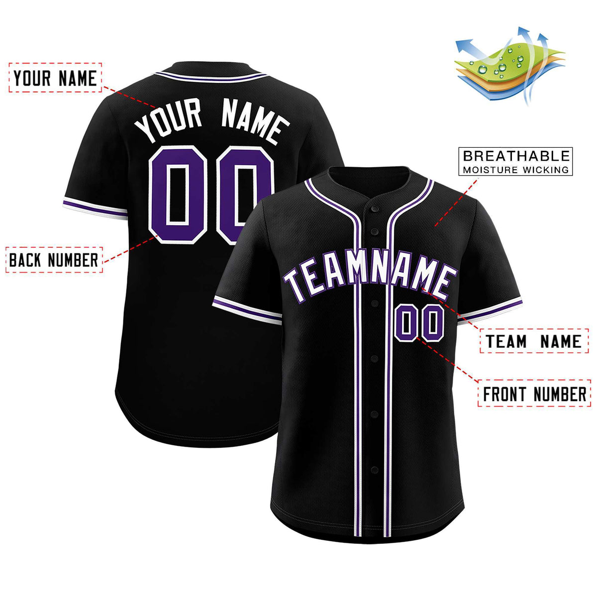 Custom Black Classic Style Authentic Baseball Jersey| KXKSHOP