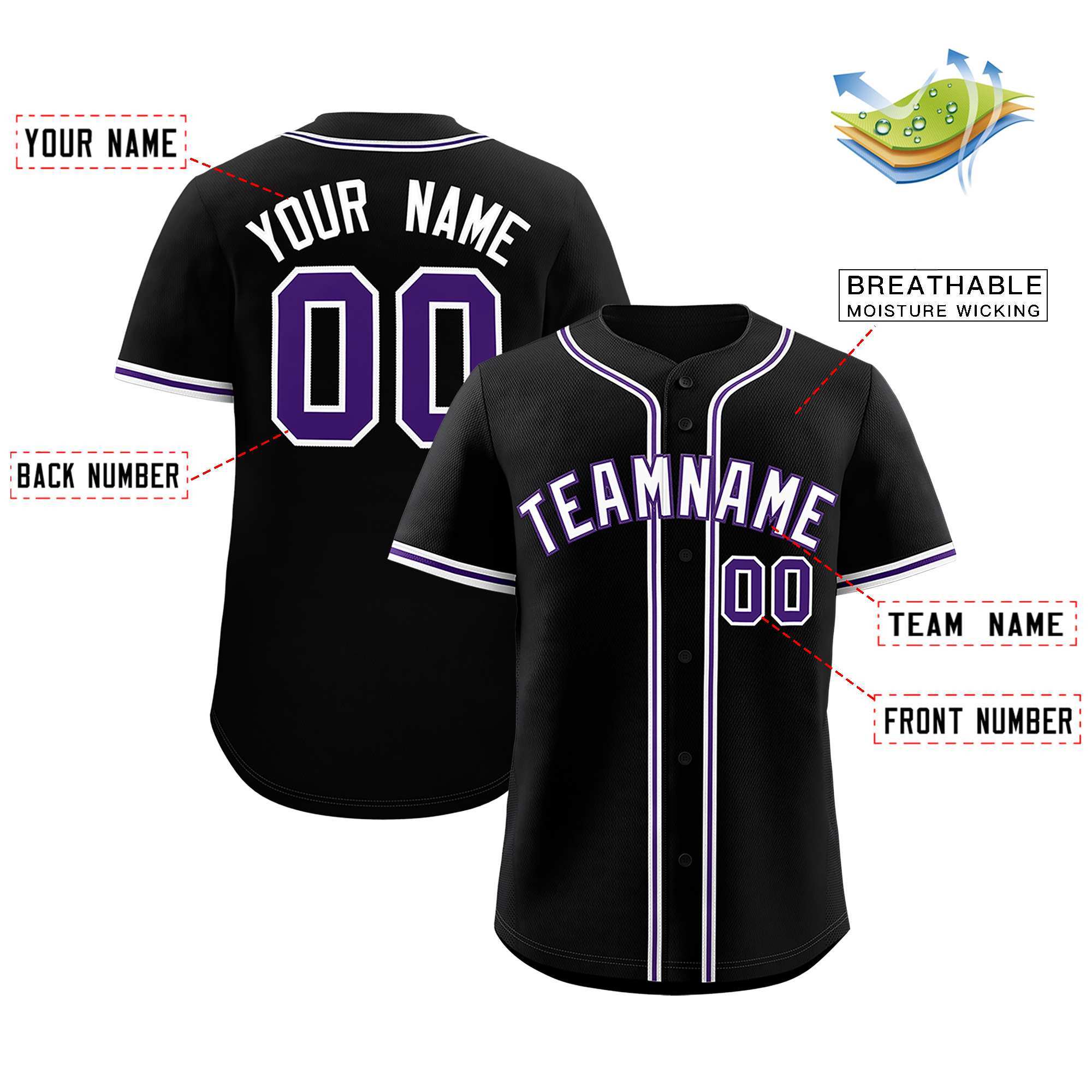 Custom Black Classic Style Authentic Baseball Jersey| KXKSHOP