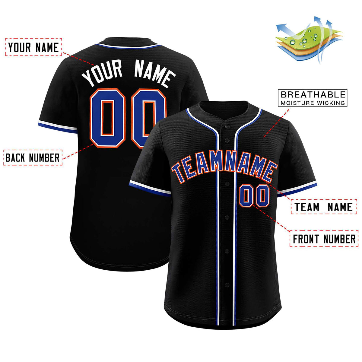 Custom Black Classic Style Authentic Baseball Jersey| KXKSHOP