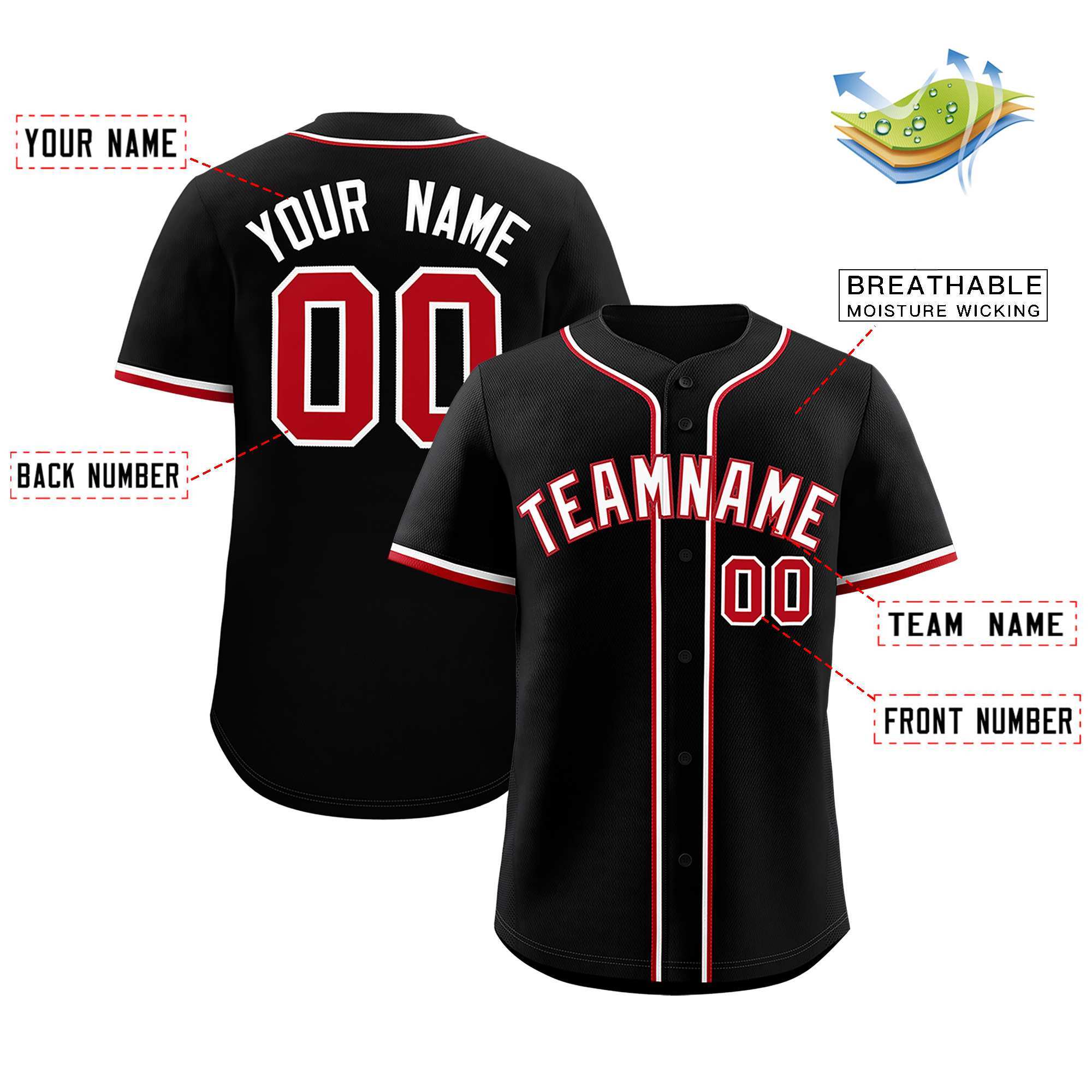 Custom Black Classic Style Authentic Baseball Jersey| KXKSHOP