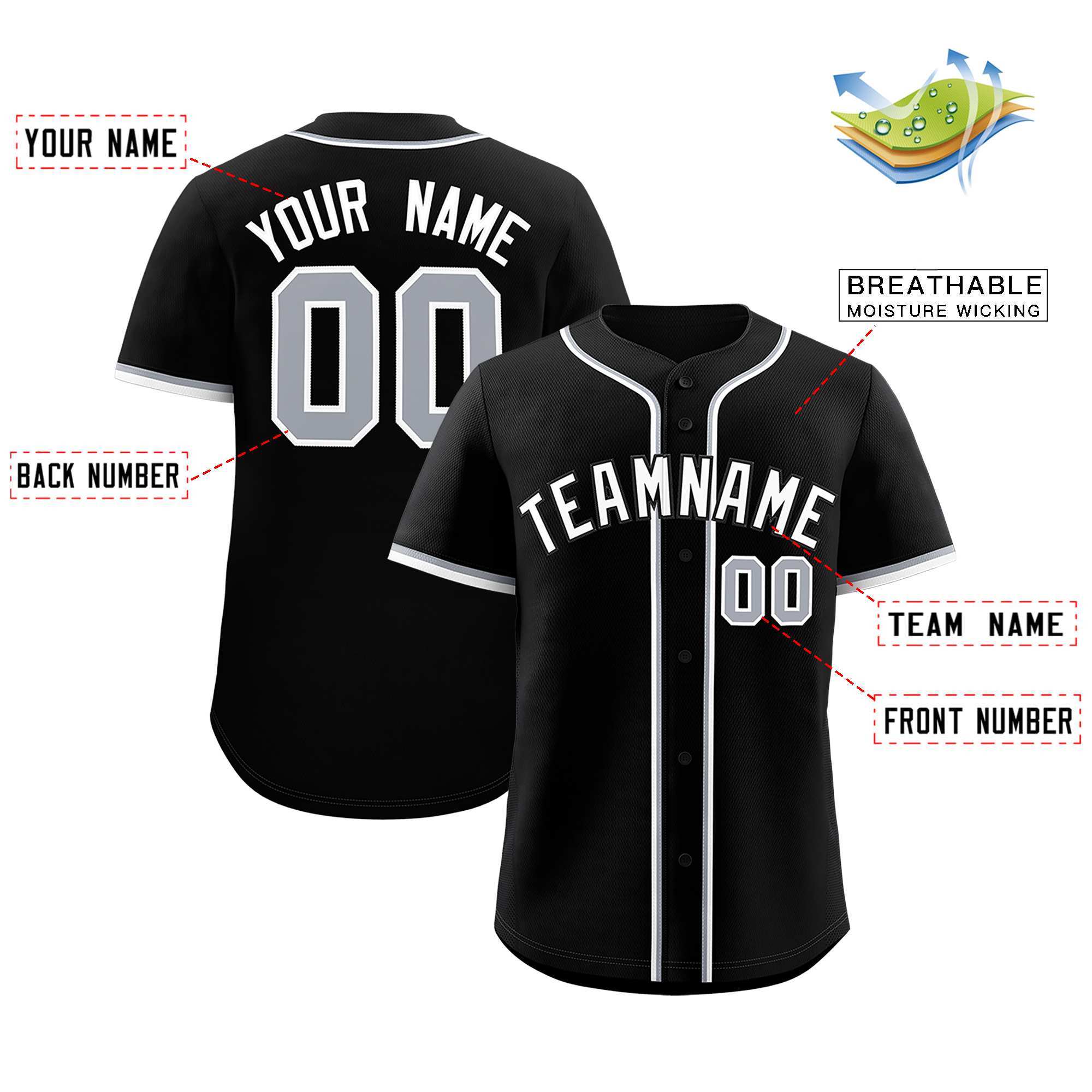 Custom Black Classic Style Authentic Baseball Jersey| KXKSHOP