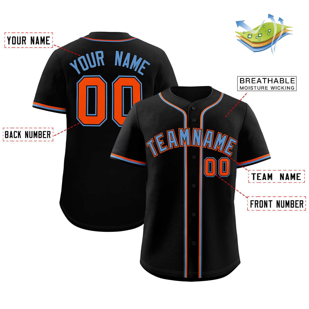 Custom Black Classic Style Authentic Baseball Jersey| KXKSHOP