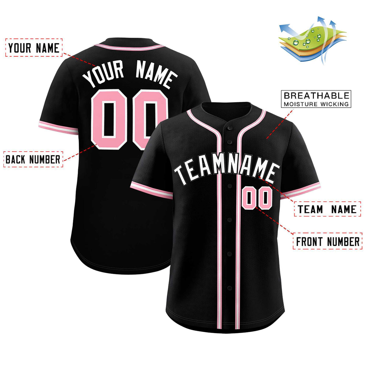 Custom Black Classic Style Authentic Baseball Jersey| KXKSHOP